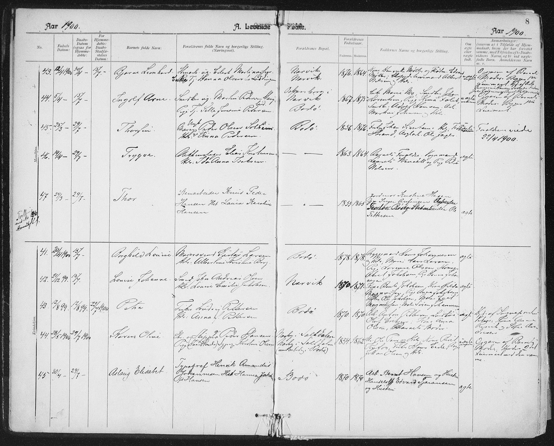 Ministerialprotokoller, klokkerbøker og fødselsregistre - Nordland, AV/SAT-A-1459/801/L0011: Ministerialbok nr. 801A11, 1900-1916, s. 8