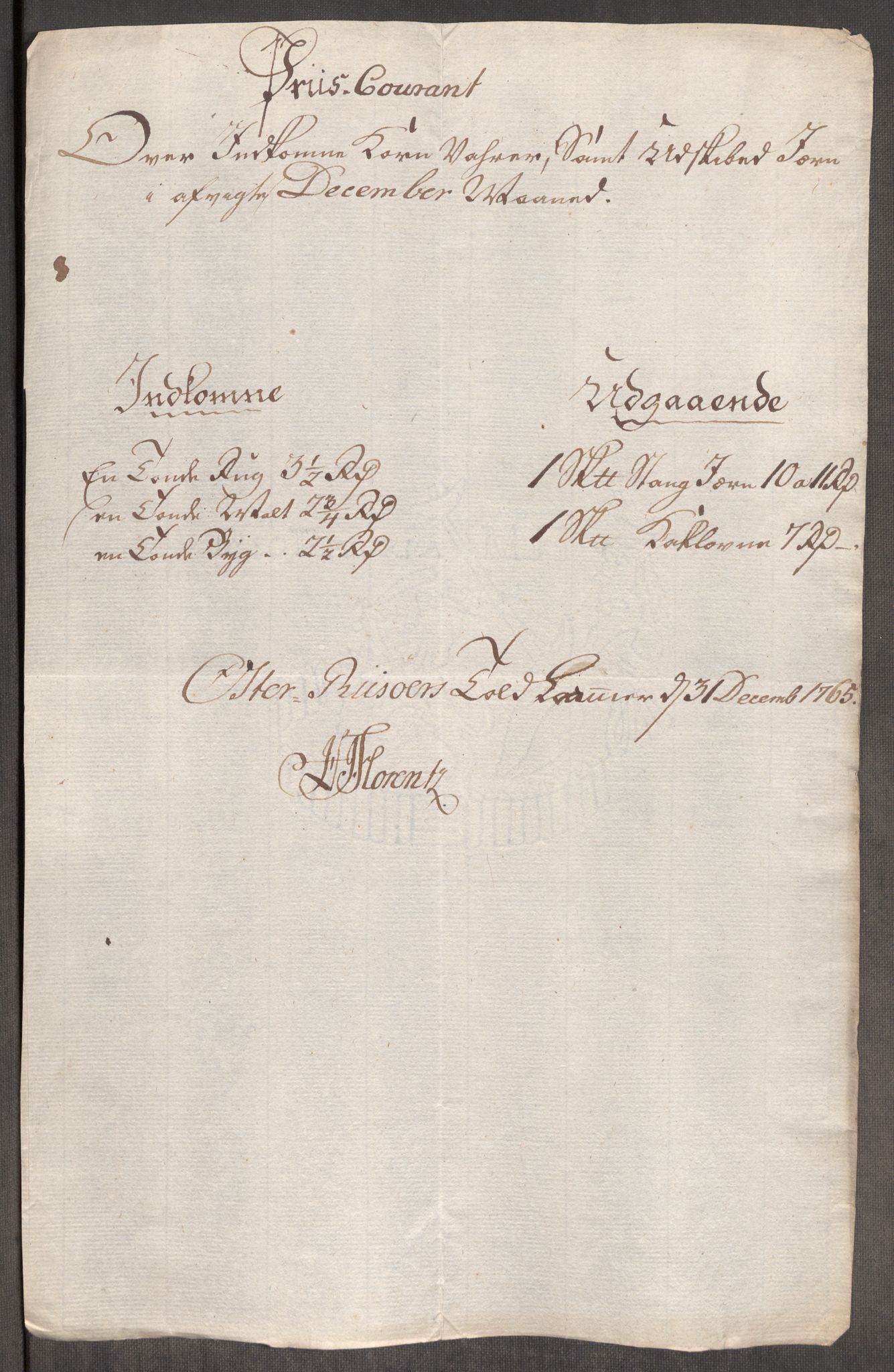 Rentekammeret inntil 1814, Realistisk ordnet avdeling, RA/EA-4070/Oe/L0008: [Ø1]: Priskuranter, 1764-1768, s. 435