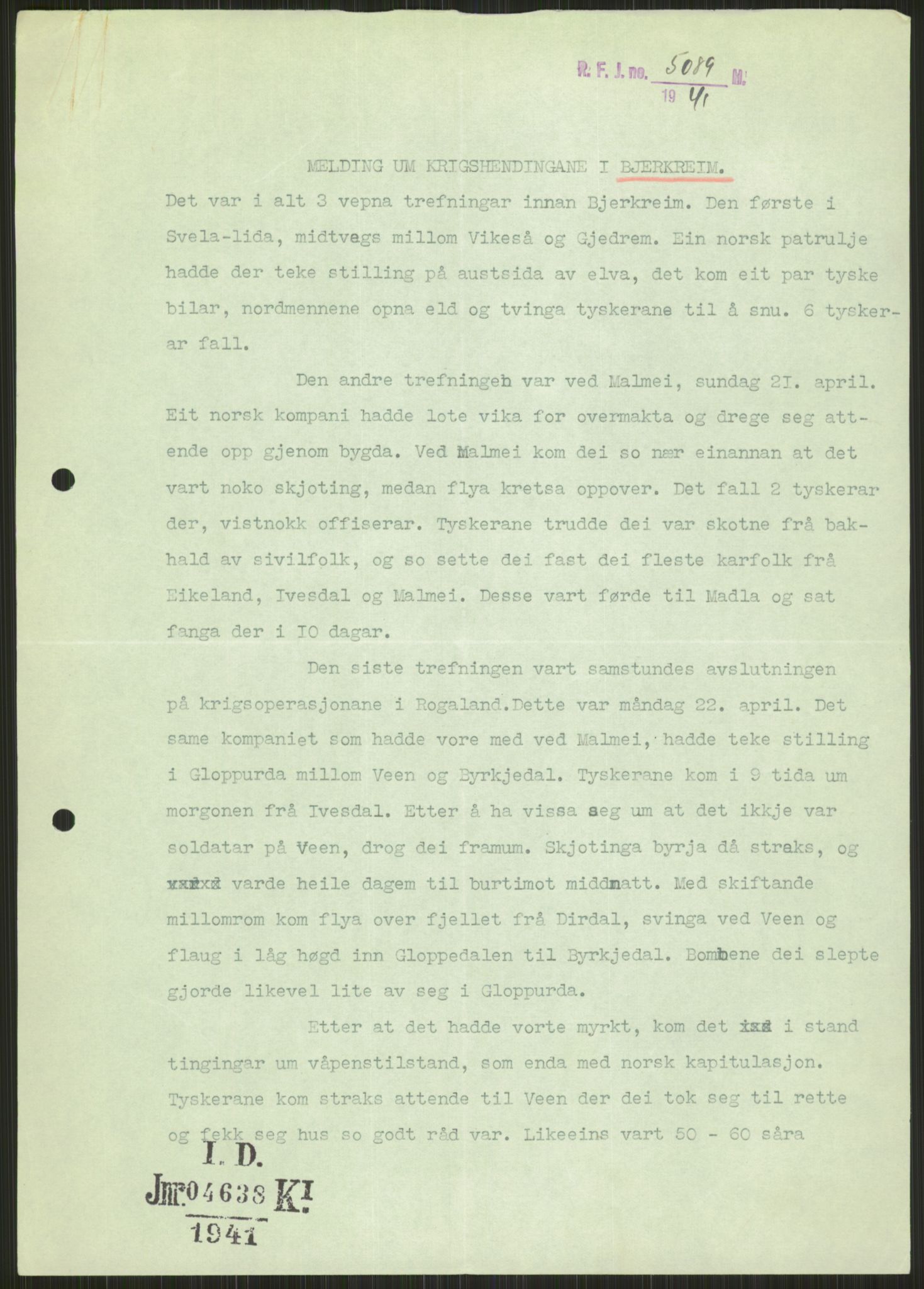 Forsvaret, Forsvarets krigshistoriske avdeling, AV/RA-RAFA-2017/Y/Ya/L0015: II-C-11-31 - Fylkesmenn.  Rapporter om krigsbegivenhetene 1940., 1940, s. 44