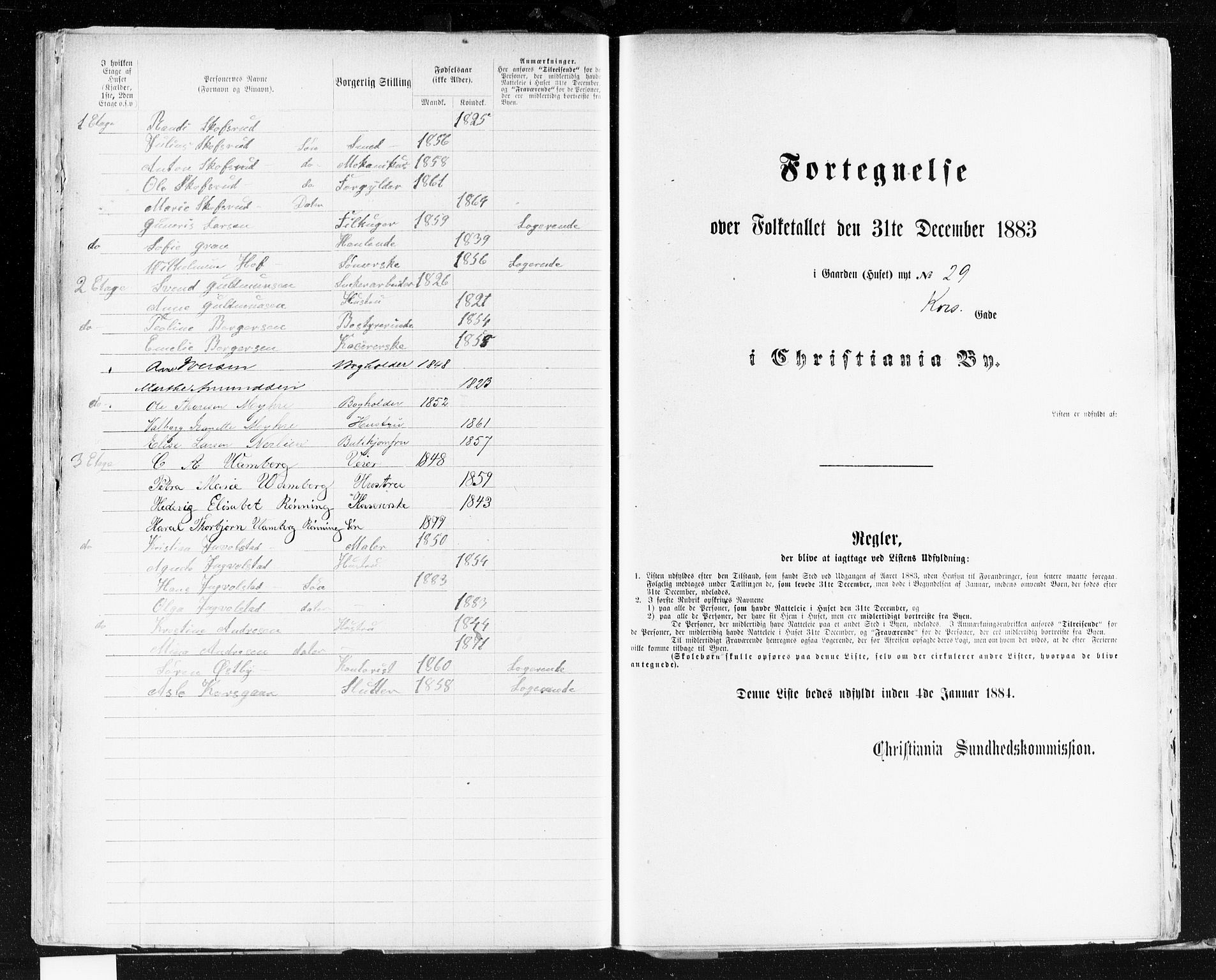 OBA, Kommunal folketelling 31.12.1883 for Kristiania kjøpstad, 1883, s. 2342