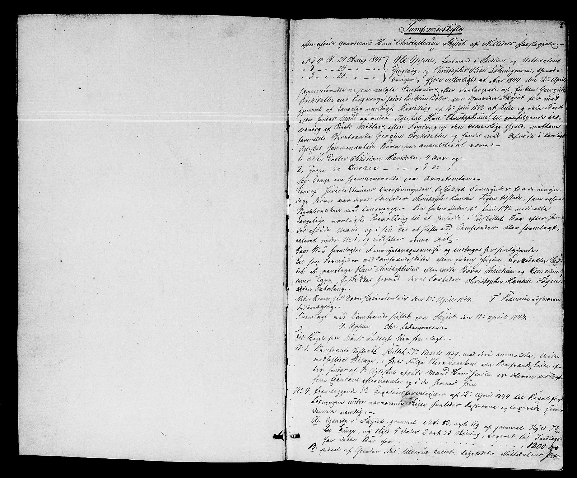 Nedre Romerike sorenskriveri, SAO/A-10469/H/He/Hec/L0003: Skifteutlodningsprotokoll, 1845-1853, s. 0b-1a