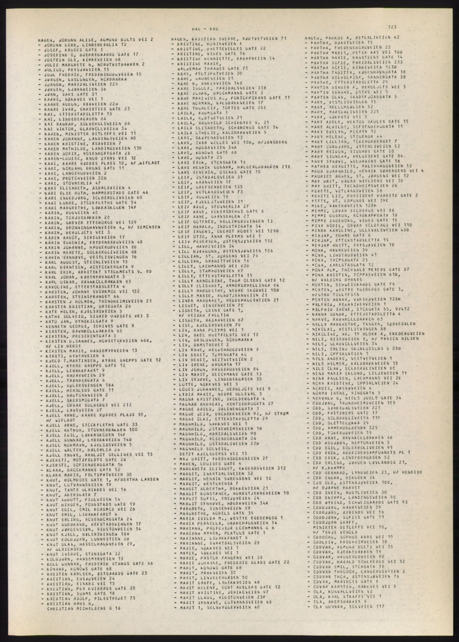 Kristiania/Oslo adressebok, PUBL/-, 1980-1981, s. 323