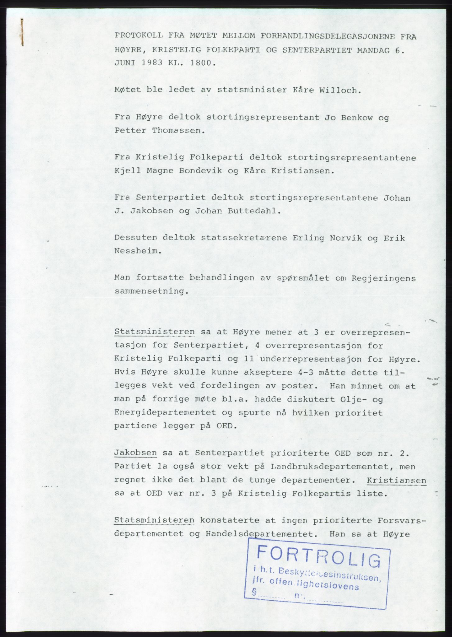 Forhandlingsmøtene 1983 mellom Høyre, KrF og Senterpartiet om dannelse av regjering, RA/PA-0696/A/L0001: Forhandlingsprotokoll, 1983, s. 39