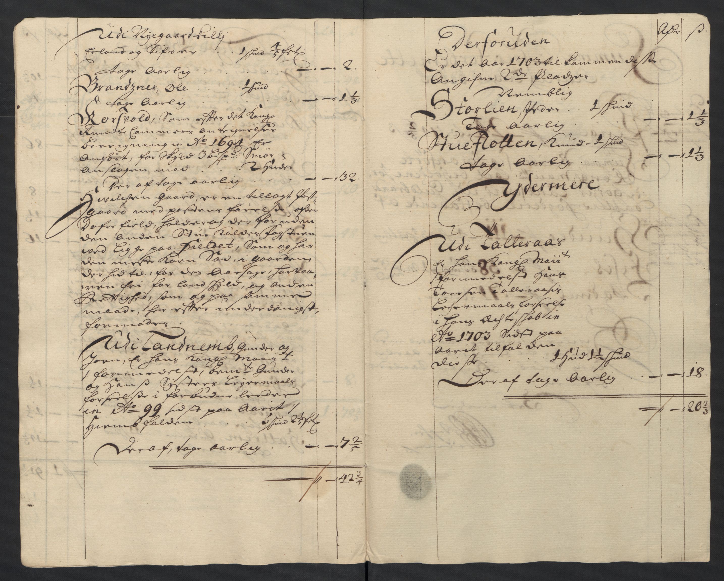 Rentekammeret inntil 1814, Reviderte regnskaper, Fogderegnskap, AV/RA-EA-4092/R17/L1178: Fogderegnskap Gudbrandsdal, 1705-1707, s. 319