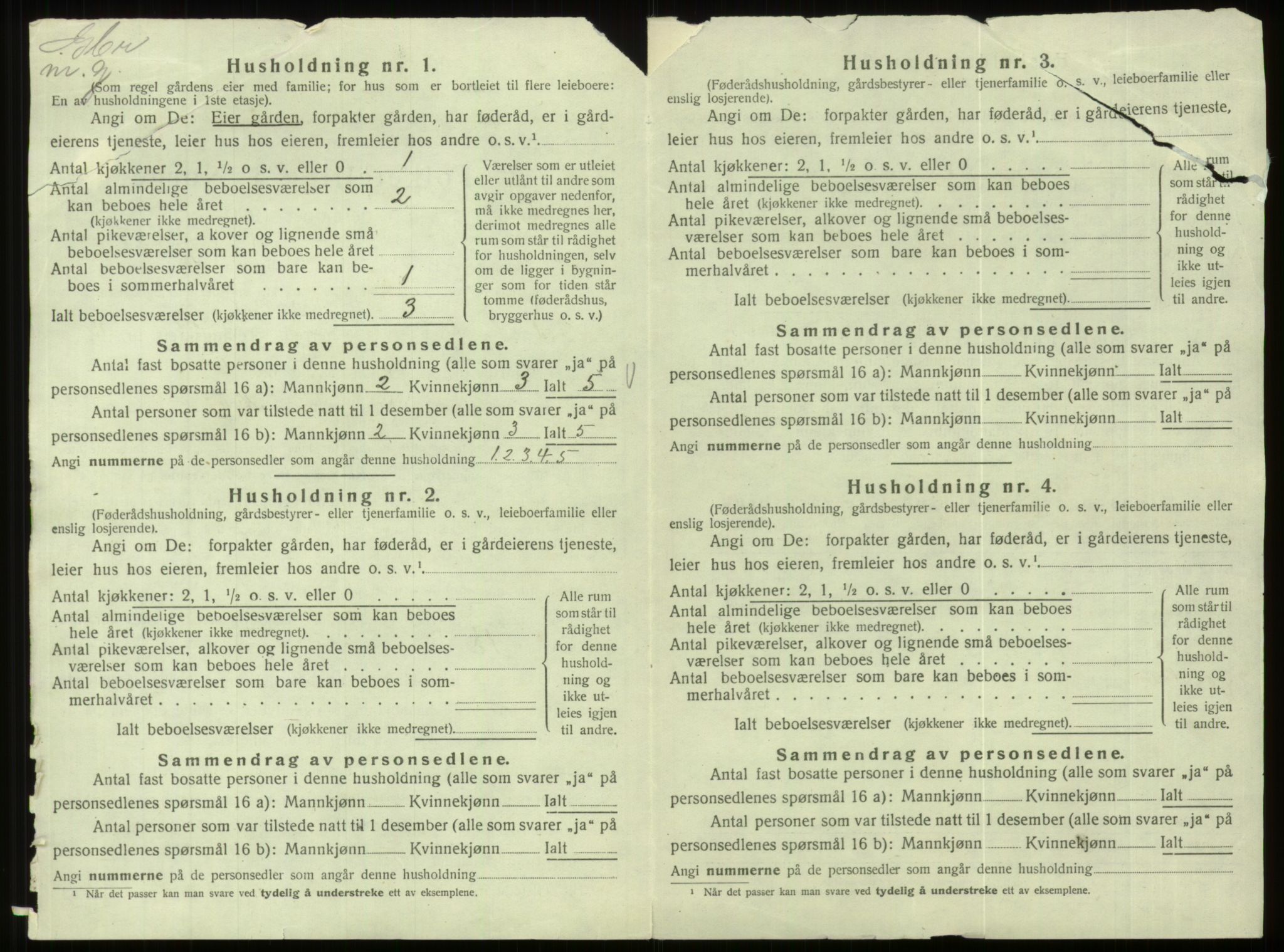 SAB, Folketelling 1920 for 1443 Eid herred, 1920, s. 1140