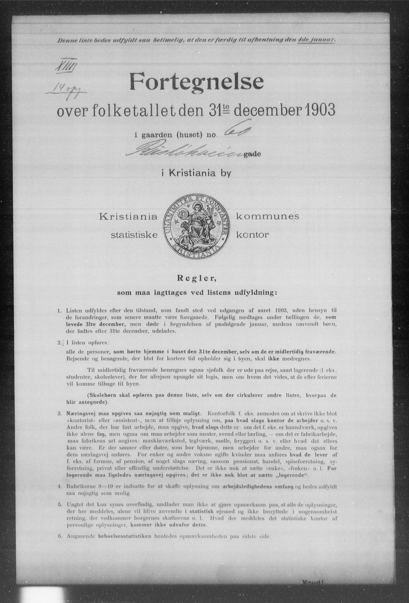 OBA, Kommunal folketelling 31.12.1903 for Kristiania kjøpstad, 1903, s. 16768