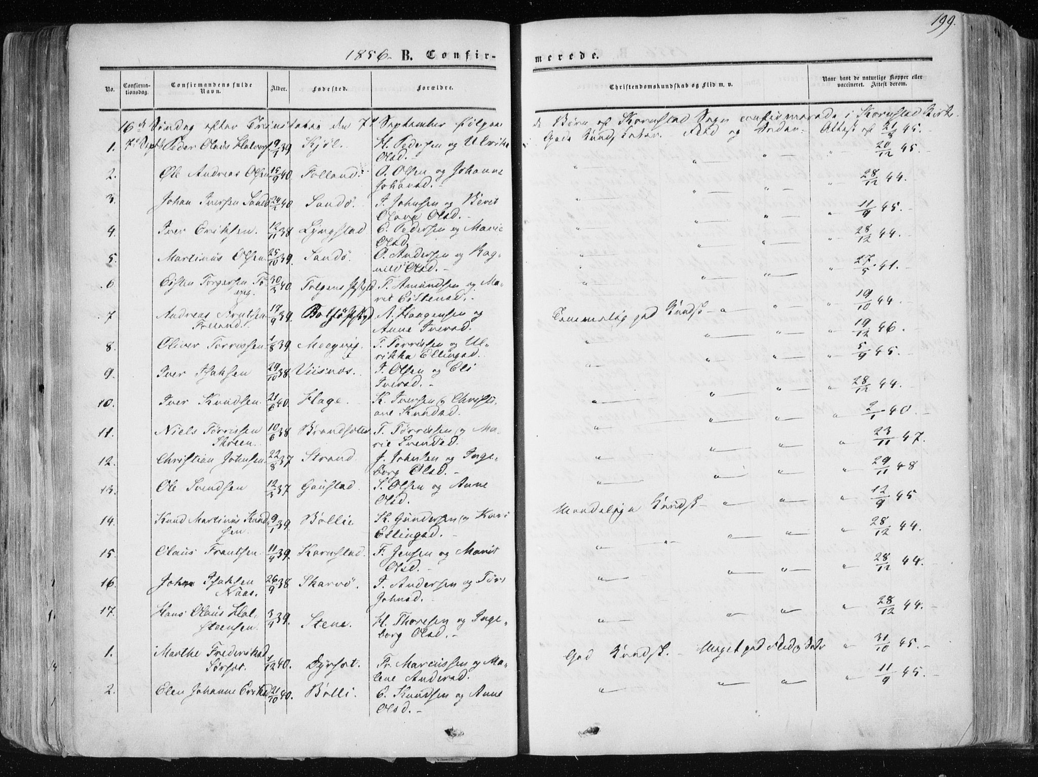 Ministerialprotokoller, klokkerbøker og fødselsregistre - Møre og Romsdal, AV/SAT-A-1454/568/L0804: Ministerialbok nr. 568A11, 1854-1868, s. 199