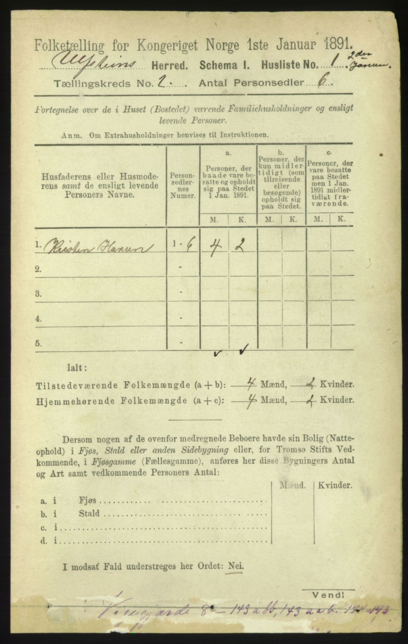 RA, Folketelling 1891 for 1516 Ulstein herred, 1891, s. 255