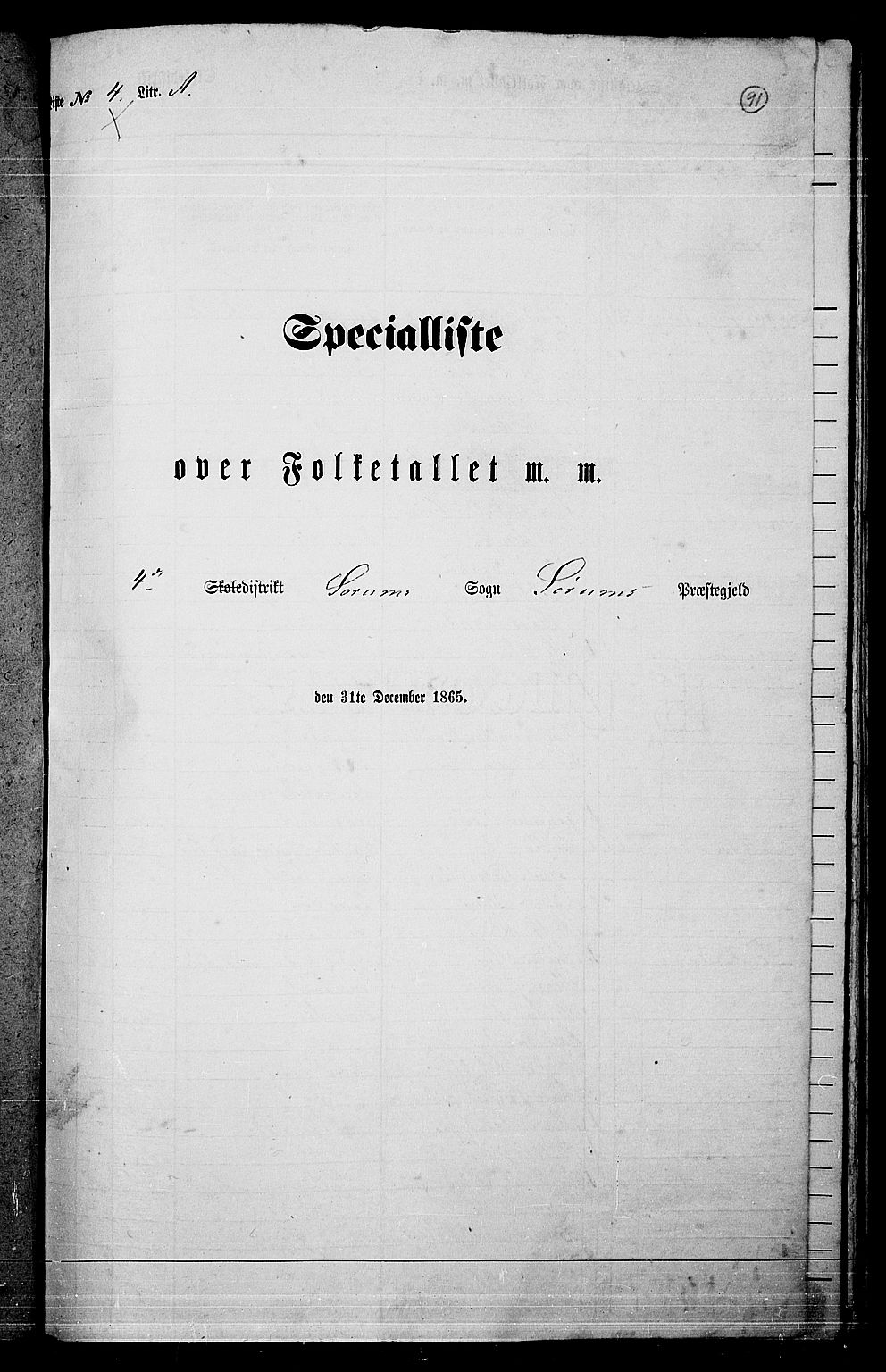 RA, Folketelling 1865 for 0226P Sørum prestegjeld, 1865, s. 82