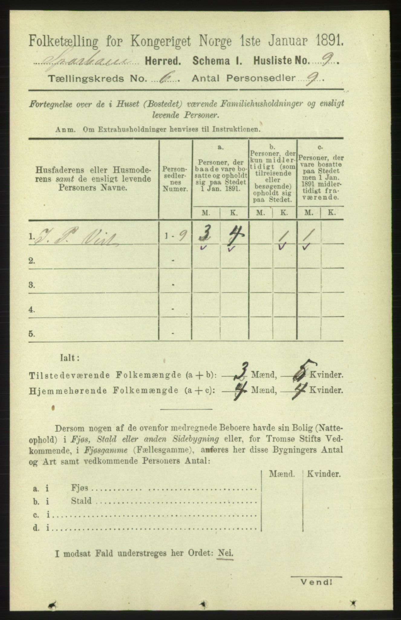 RA, Folketelling 1891 for 1731 Sparbu herred, 1891, s. 2129