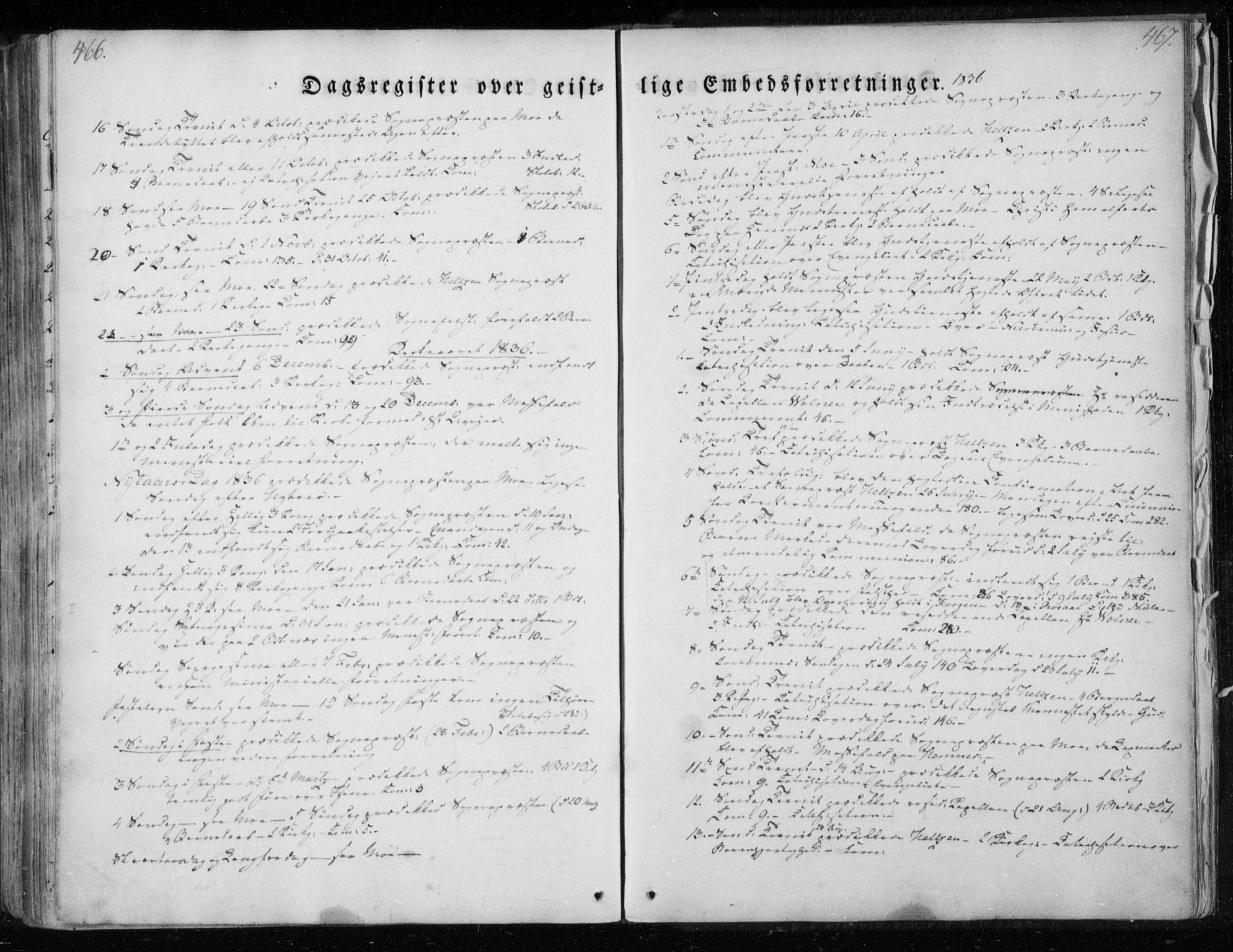 Ministerialprotokoller, klokkerbøker og fødselsregistre - Nordland, AV/SAT-A-1459/825/L0354: Ministerialbok nr. 825A08, 1826-1841, s. 466-467