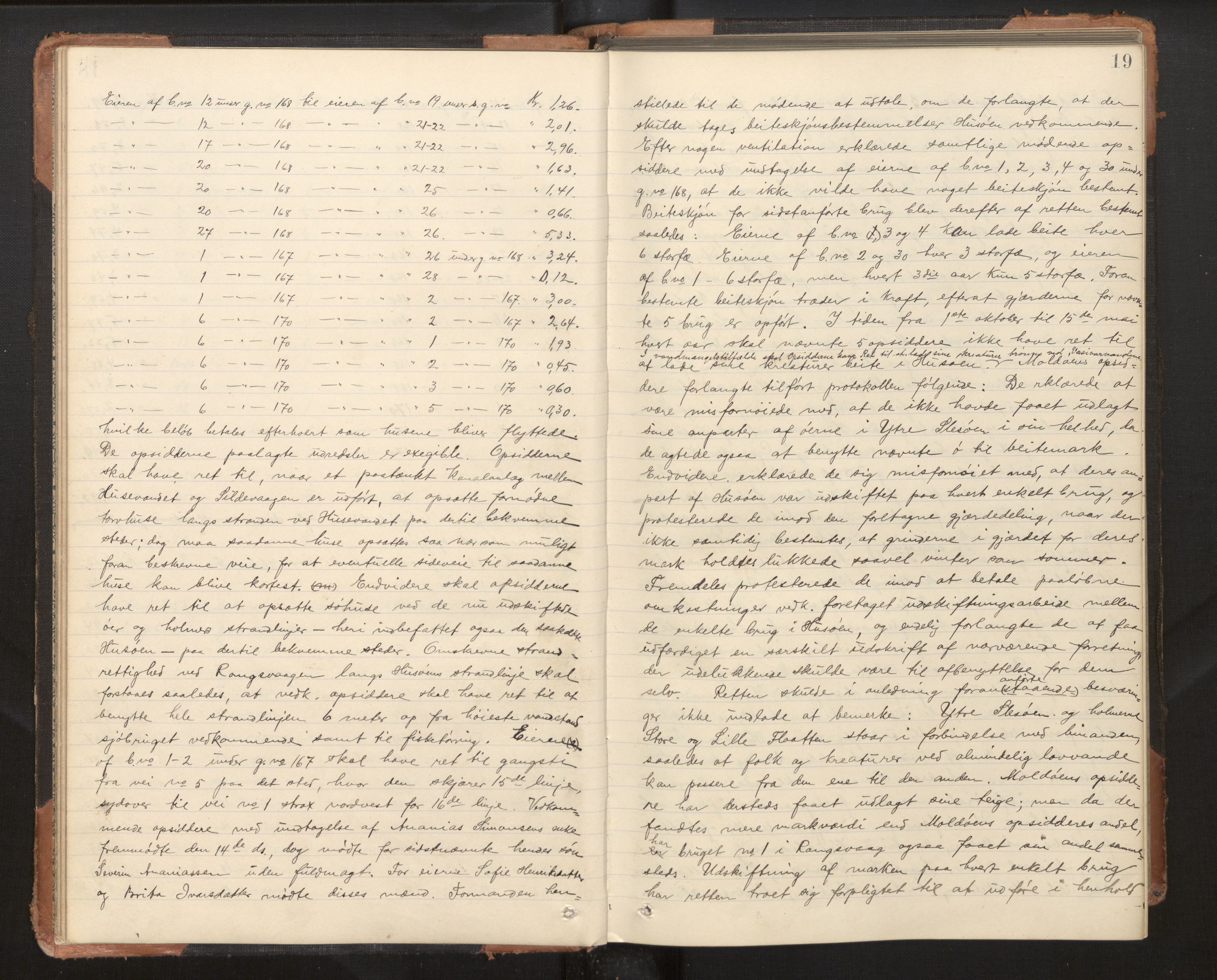 Hordaland jordskiftedøme - II Ytre Nordhordland jordskiftedistrikt, AV/SAB-A-6901/A/Aa/L0011: Forhandlingsprotokoll, 1903-1908, s. 18b-19a