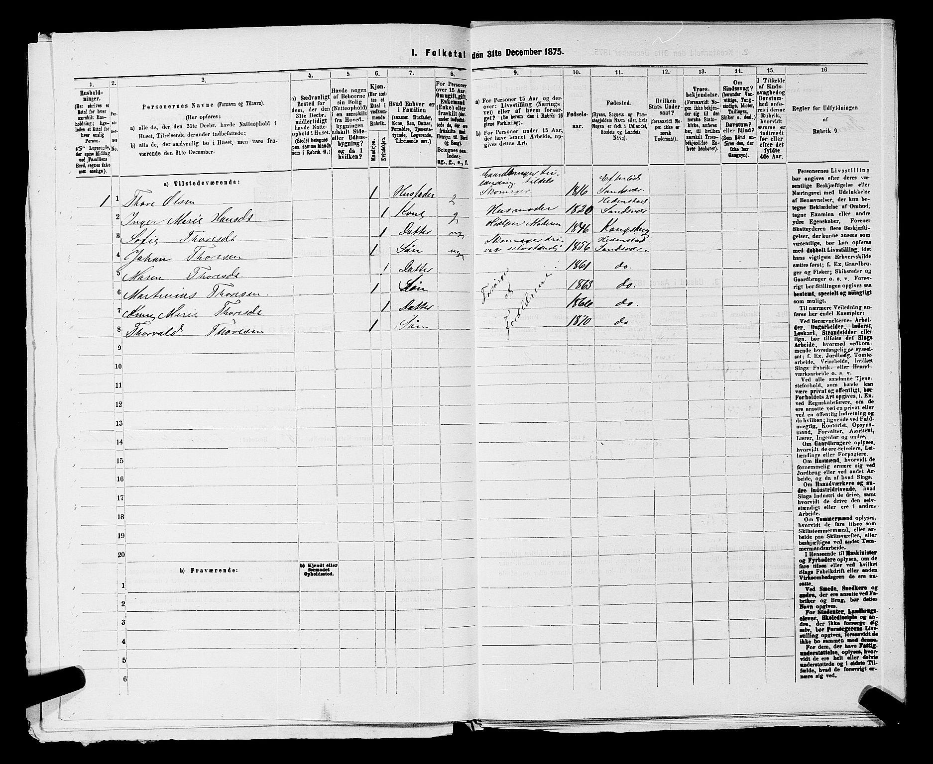 SAKO, Folketelling 1875 for 0692L Kongsberg prestegjeld, Kongsberg landsokn, 1875, s. 17