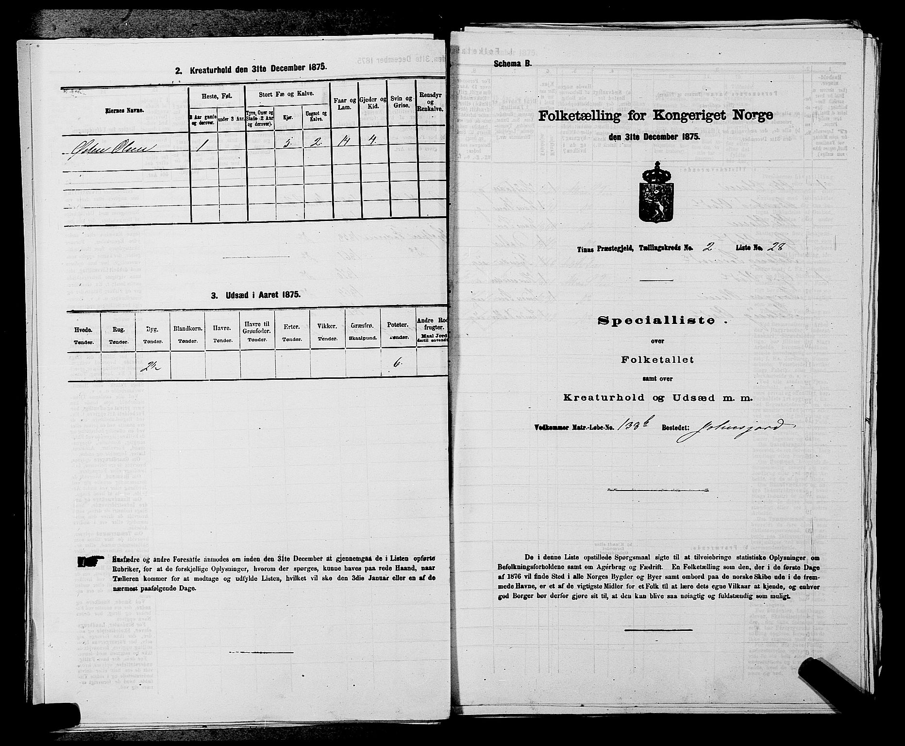 SAKO, Folketelling 1875 for 0826P Tinn prestegjeld, 1875, s. 222