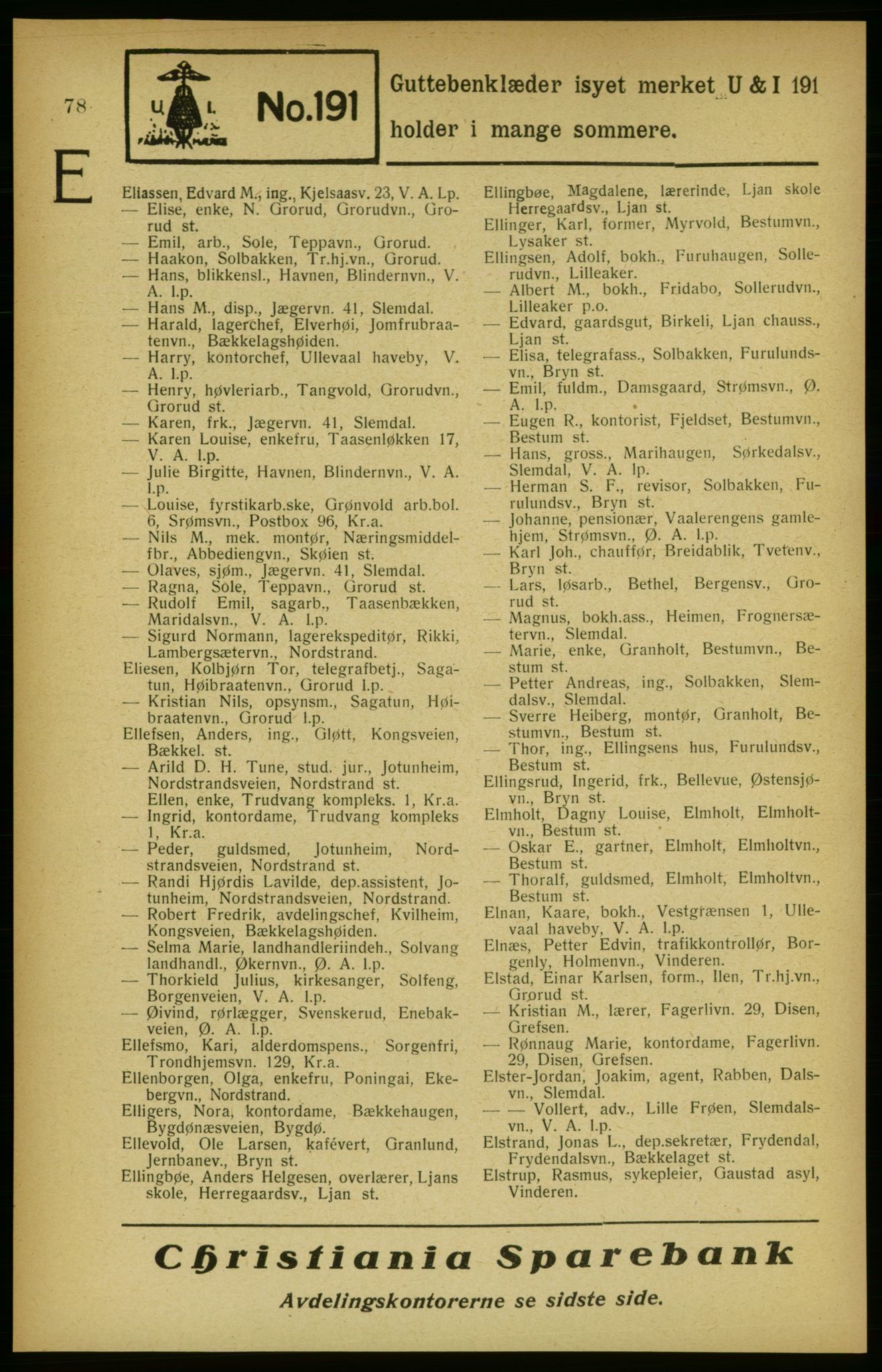 Aker adressebok/adressekalender, PUBL/001/A/002: Akers adressekalender, 1922, s. 78