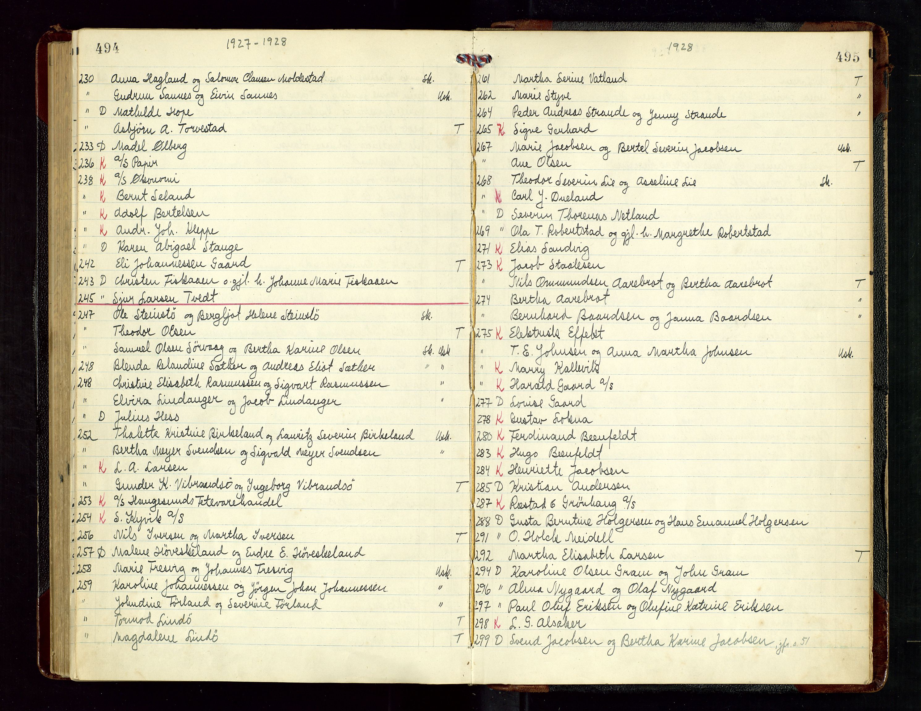 Haugesund tingrett, AV/SAST-A-101415/01/IV/IVD/L0004: Skifteutlodningsprotokoll, med register, 1924-1931, s. 494-495