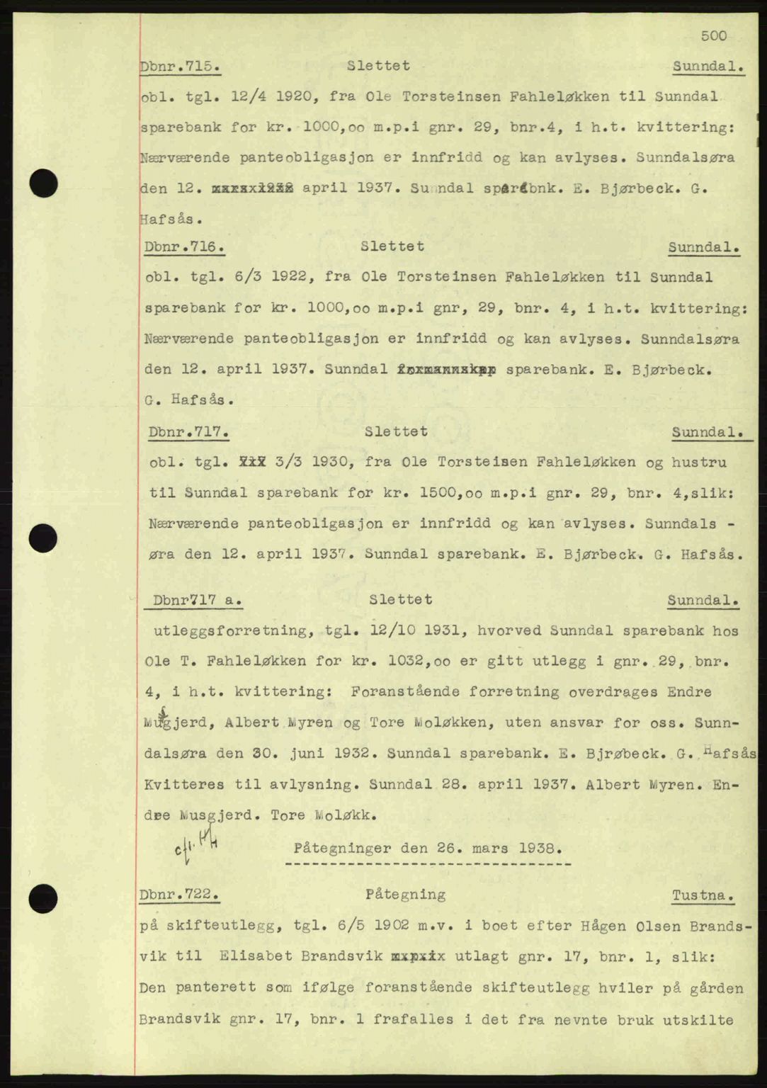 Nordmøre sorenskriveri, SAT/A-4132/1/2/2Ca: Pantebok nr. C80, 1936-1939, Dagboknr: 715/1938