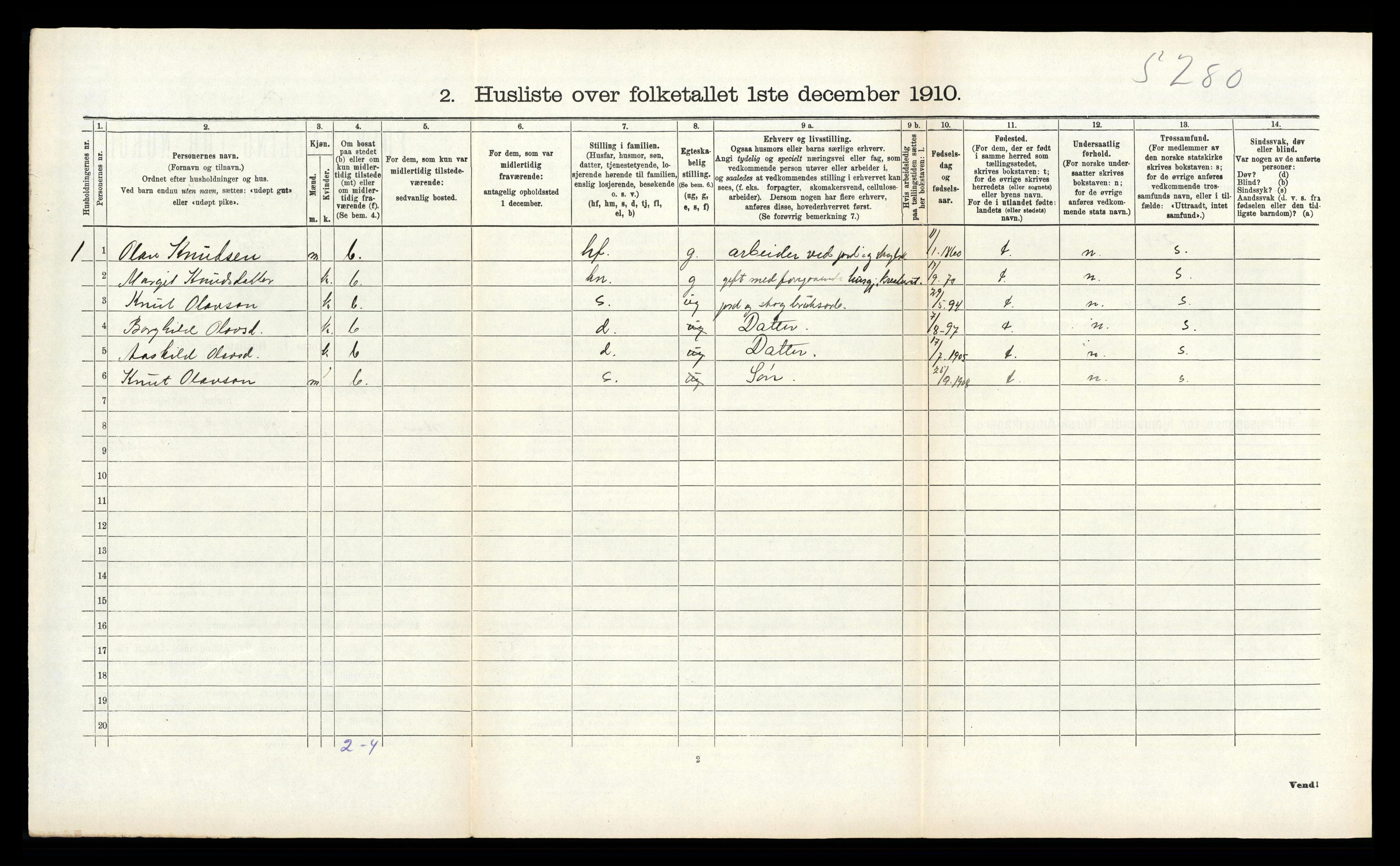 RA, Folketelling 1910 for 0829 Kviteseid herred, 1910, s. 805