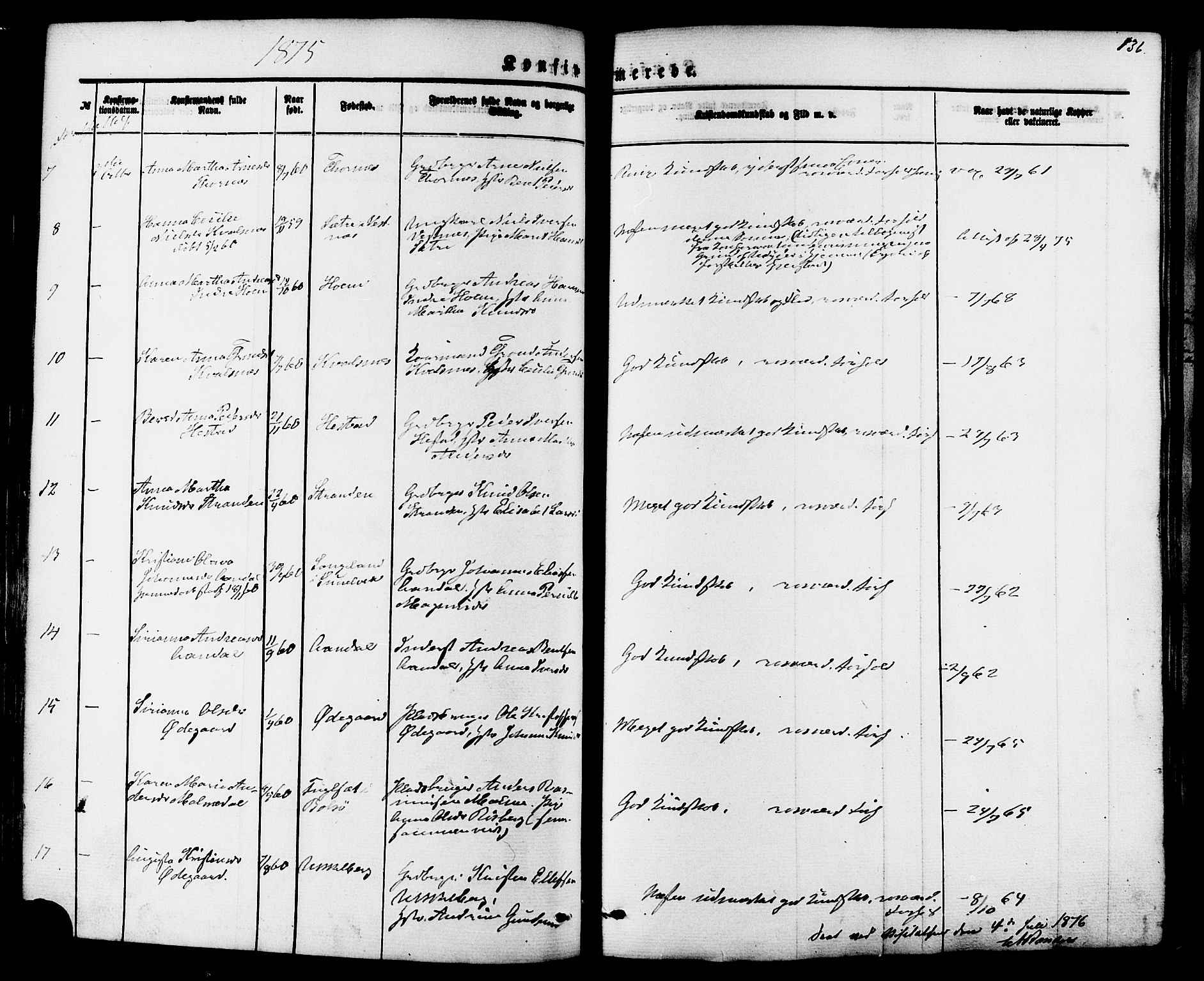 Ministerialprotokoller, klokkerbøker og fødselsregistre - Møre og Romsdal, SAT/A-1454/565/L0749: Ministerialbok nr. 565A03, 1871-1886, s. 136