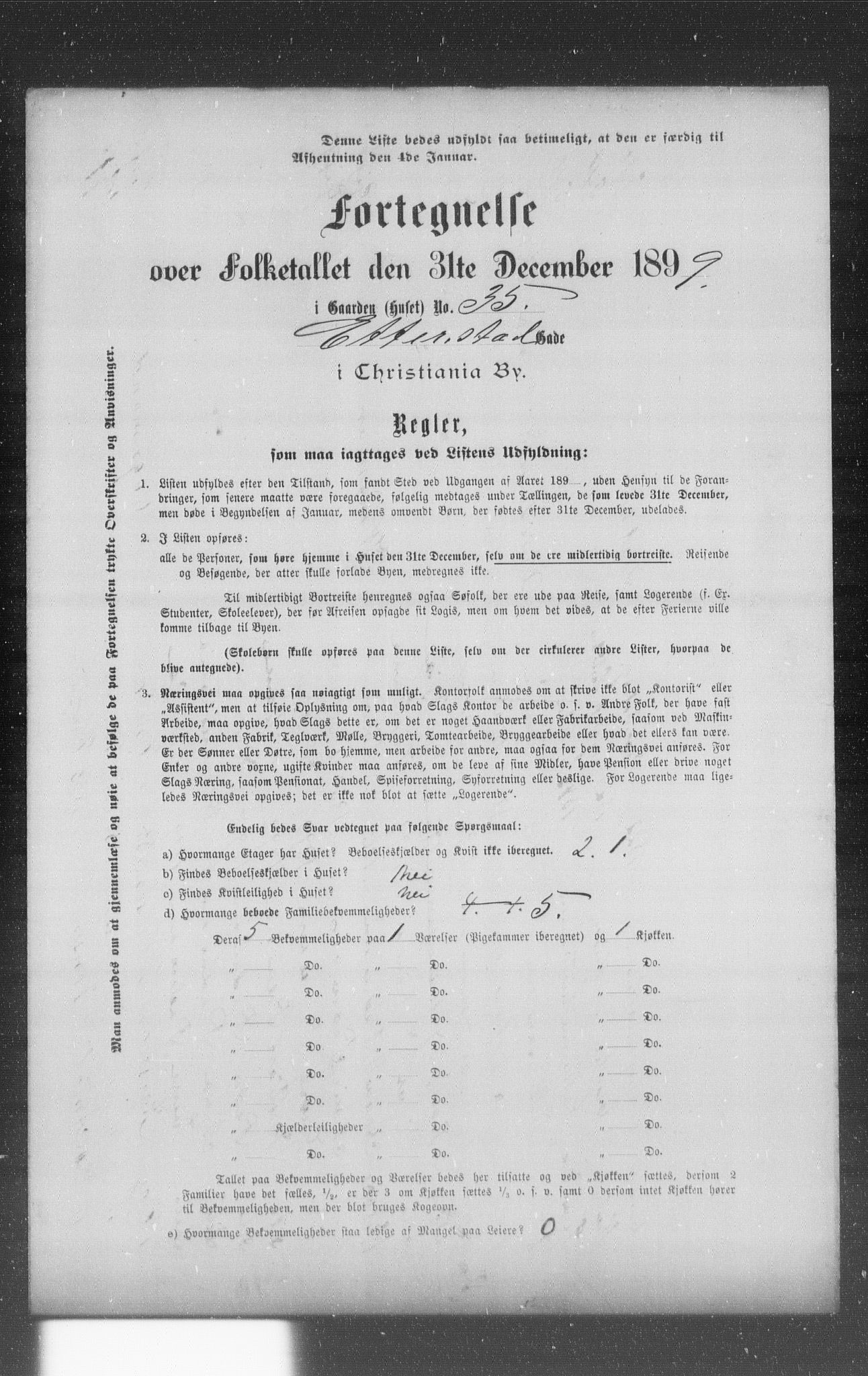 OBA, Kommunal folketelling 31.12.1899 for Kristiania kjøpstad, 1899, s. 2997