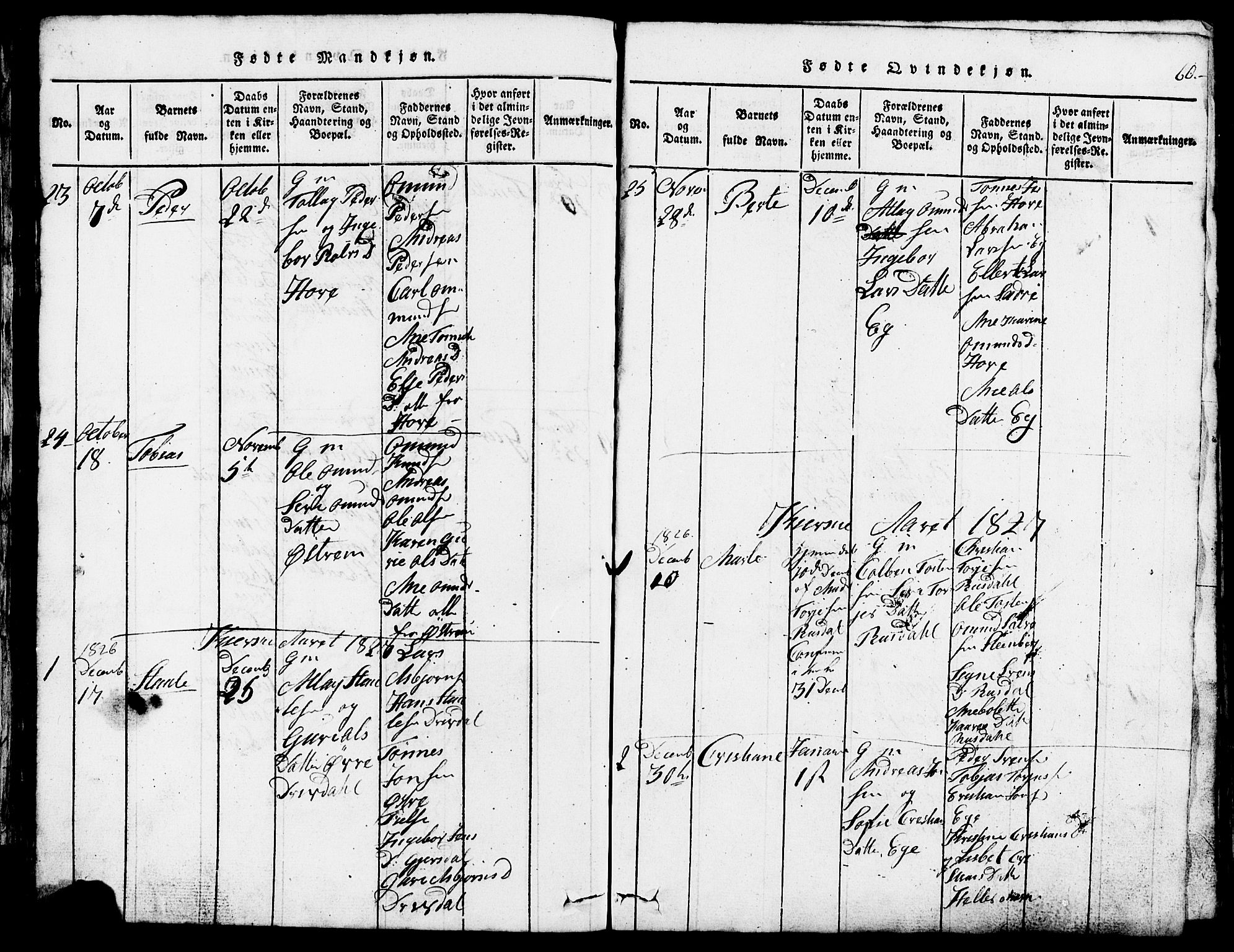 Lund sokneprestkontor, AV/SAST-A-101809/S07/L0002: Klokkerbok nr. B 2, 1816-1832, s. 60