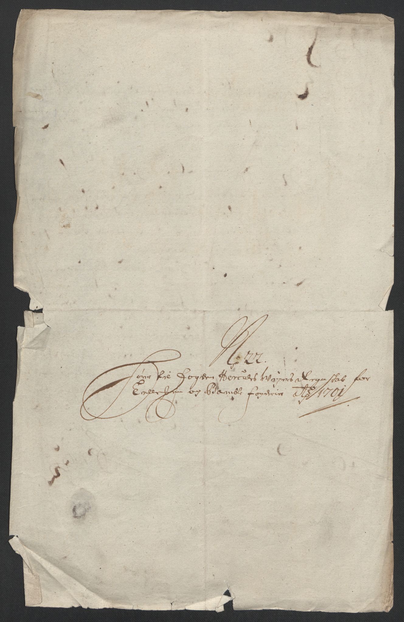 Rentekammeret inntil 1814, Reviderte regnskaper, Fogderegnskap, AV/RA-EA-4092/R36/L2105: Fogderegnskap Øvre og Nedre Telemark og Bamble, 1701, s. 291