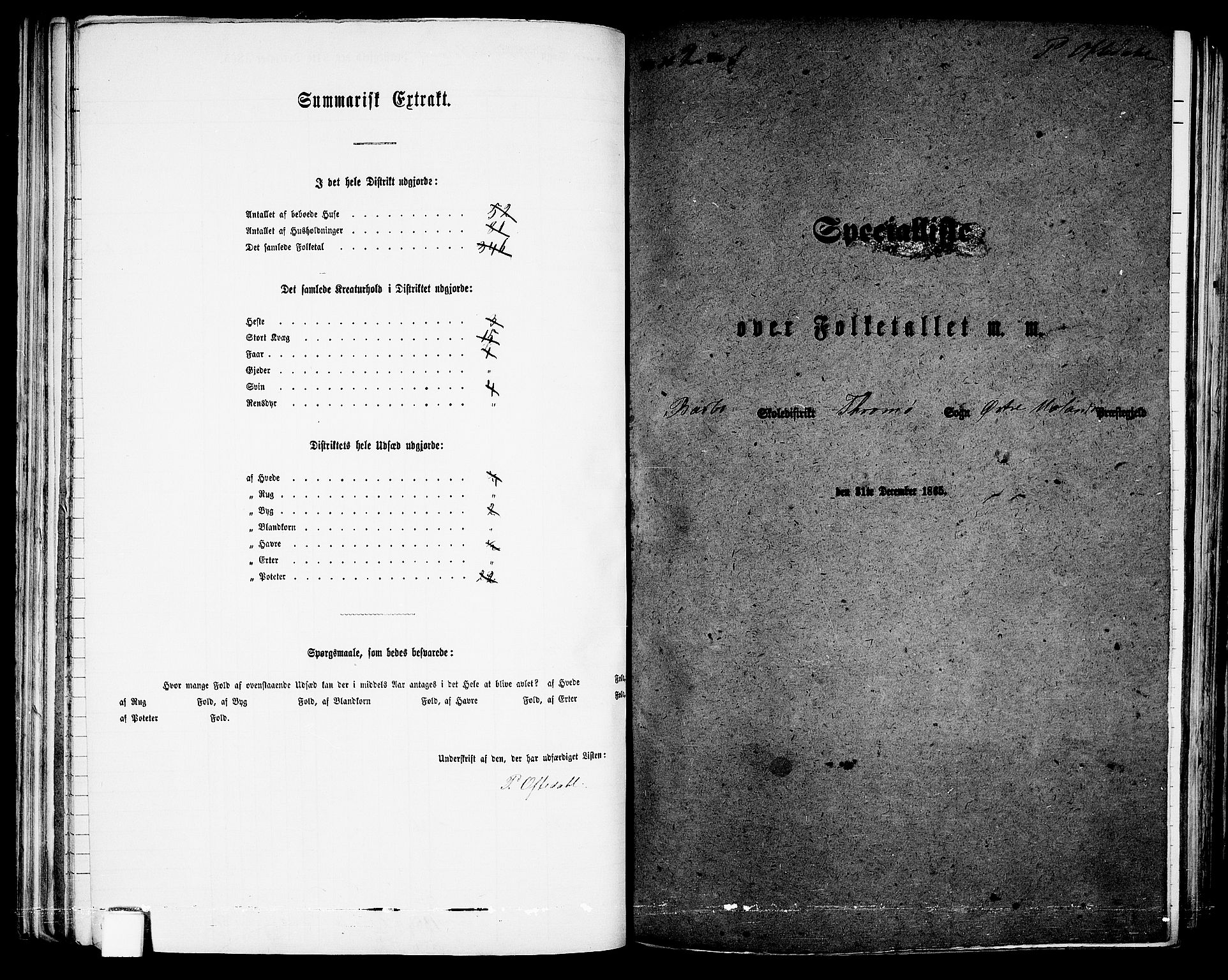 RA, Folketelling 1865 for 0918P Austre Moland prestegjeld, 1865, s. 107