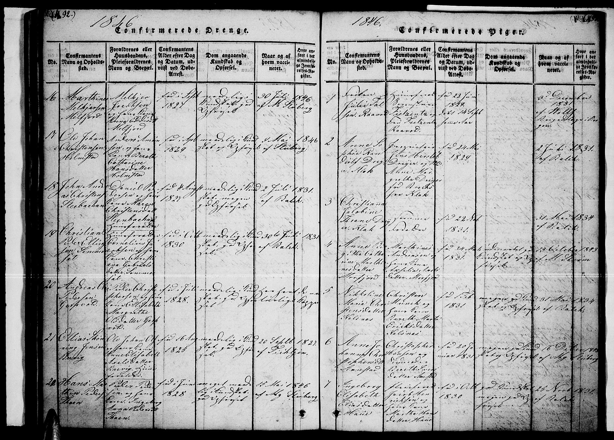 Ministerialprotokoller, klokkerbøker og fødselsregistre - Nordland, AV/SAT-A-1459/888/L1263: Klokkerbok nr. 888C02 /1, 1820-1850, s. 492-493