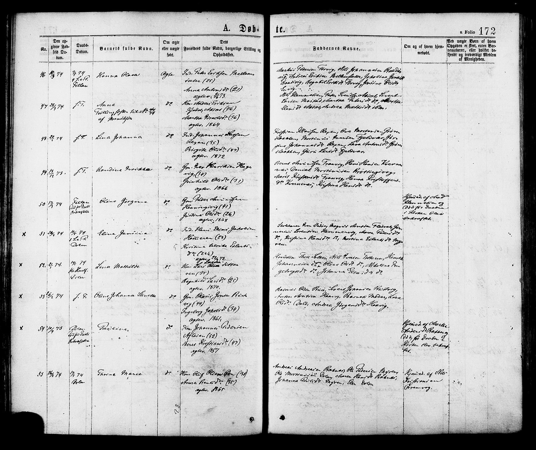 Ministerialprotokoller, klokkerbøker og fødselsregistre - Sør-Trøndelag, SAT/A-1456/634/L0532: Ministerialbok nr. 634A08, 1871-1881, s. 172