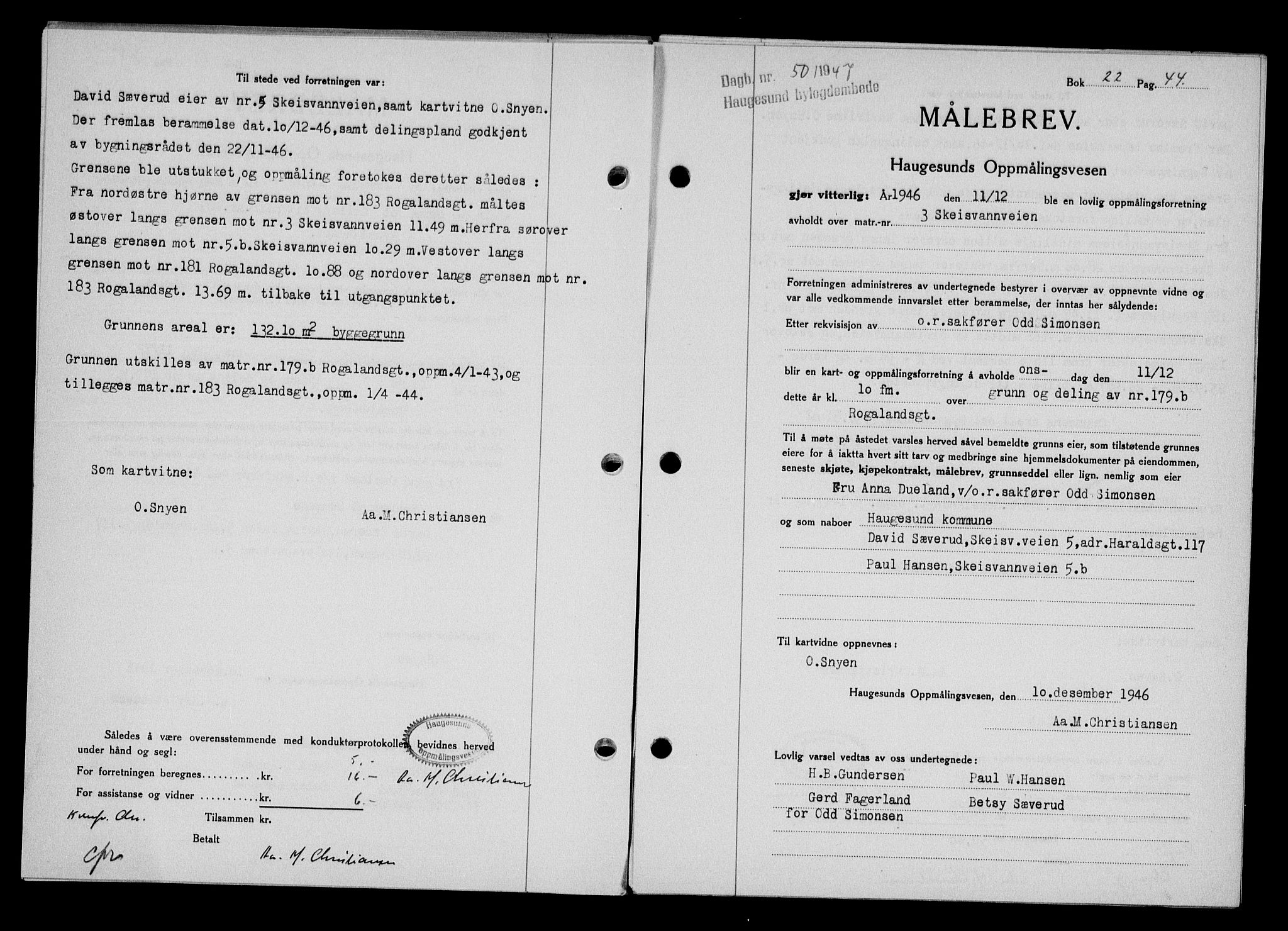 Haugesund tingrett, SAST/A-101415/01/II/IIC/L0063: Pantebok nr. A 4, 1946-1948, Dagboknr: 50/1947