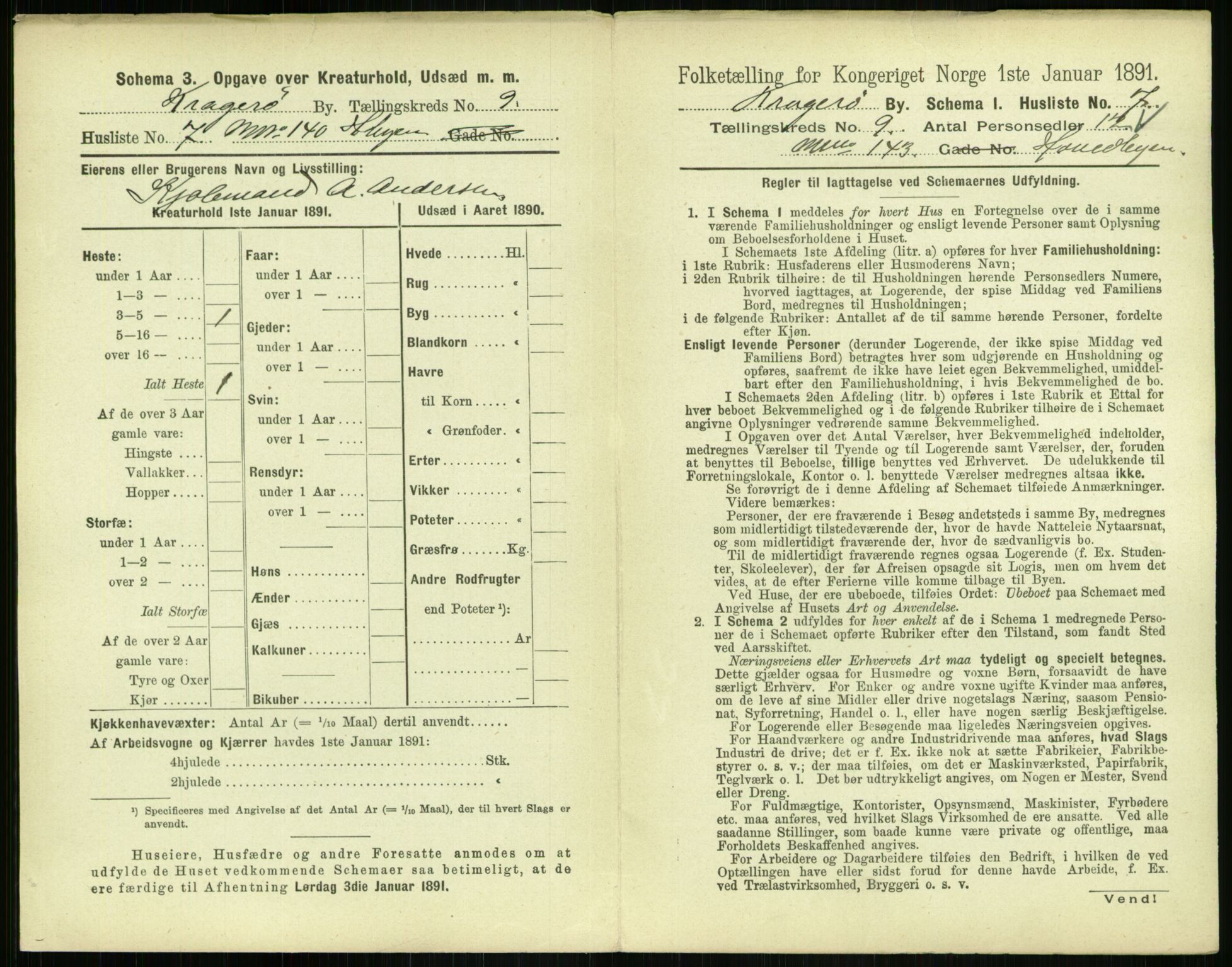 RA, Folketelling 1891 for 0801 Kragerø kjøpstad, 1891, s. 578