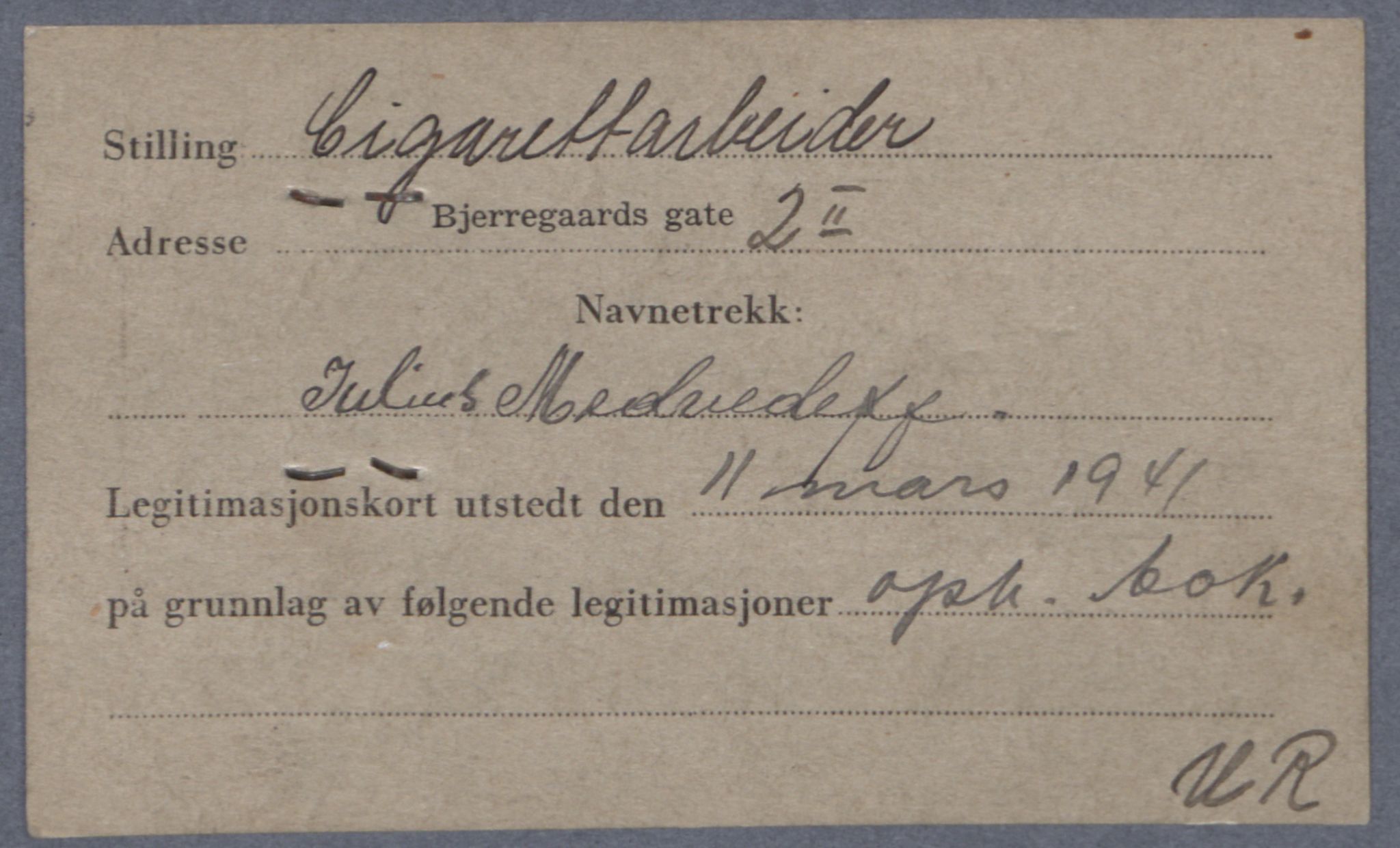 Sosialdepartementet, Våre Falne, RA/S-1708/E/Ee/L0021A: Fotografier av jøder på legitimasjonskort (1941-42), 1941-1942, s. 252