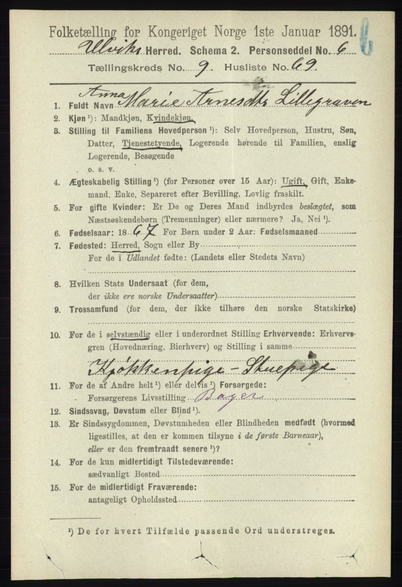 RA, Folketelling 1891 for 1233 Ulvik herred, 1891, s. 3179
