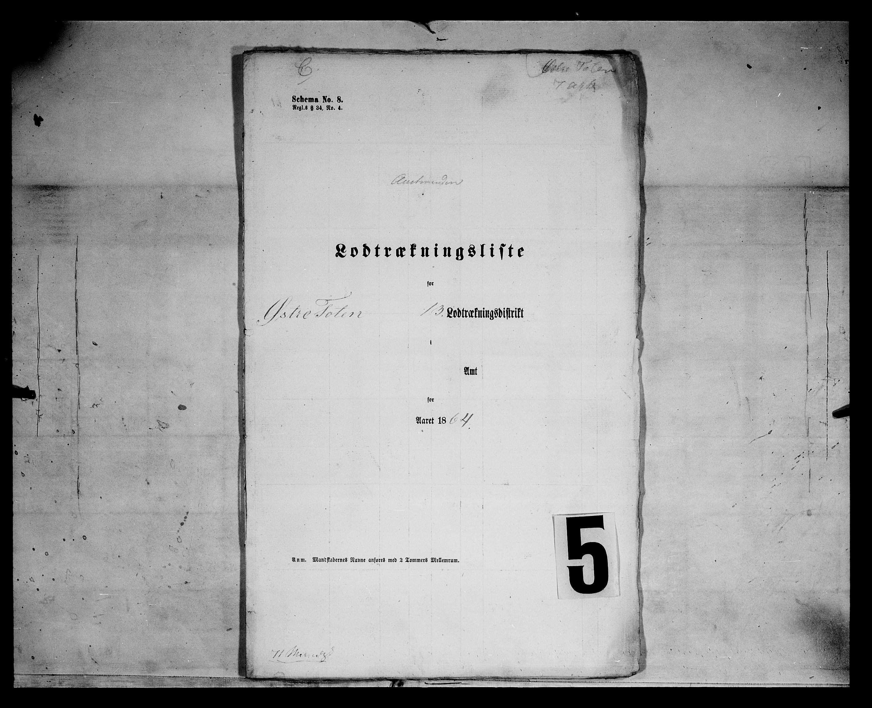 Fylkesmannen i Oppland, SAH/FYO-002/1/K/Kg/L1168: Østre og Vestre Toten, 1871-1879, s. 8018