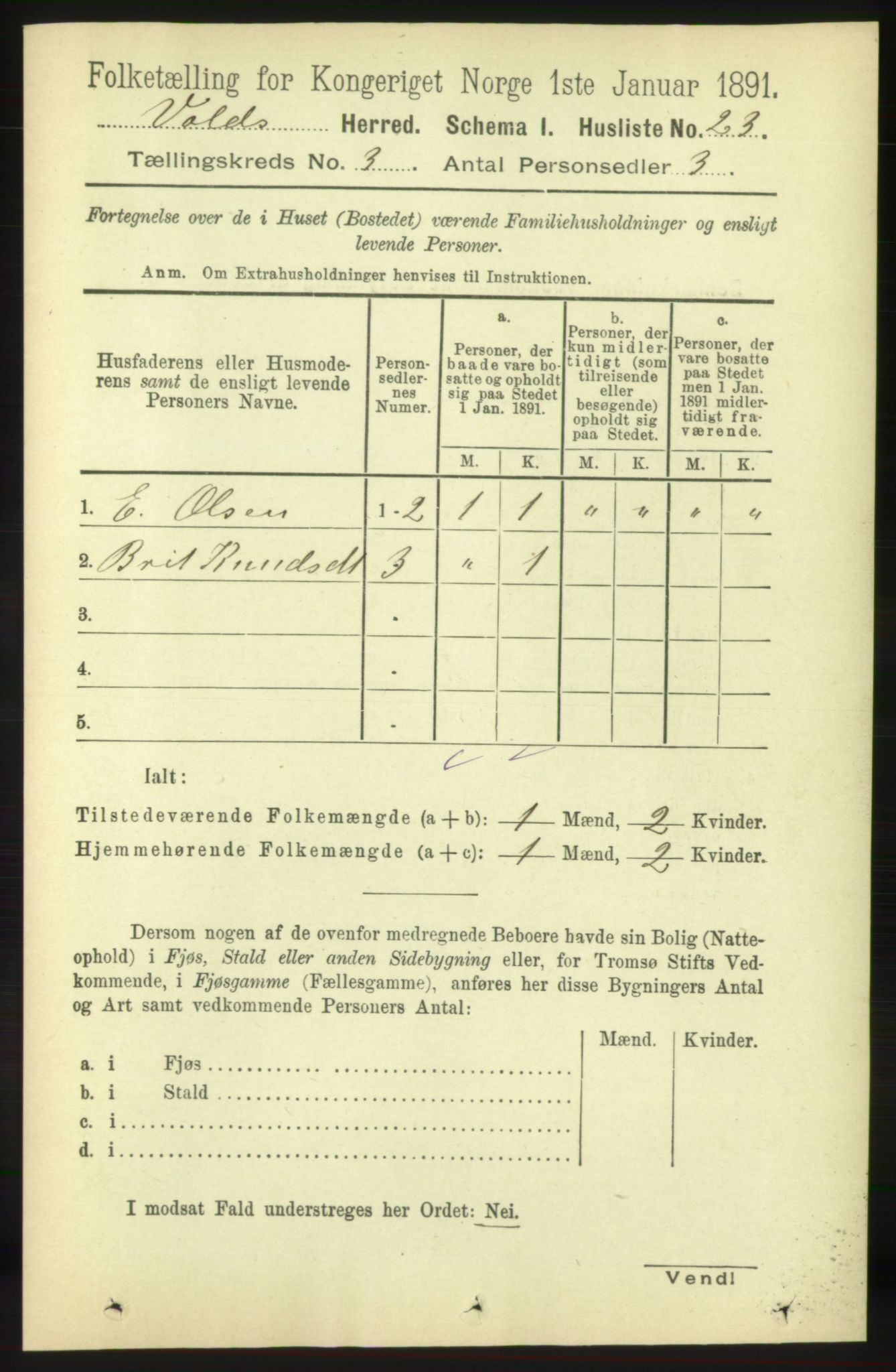 RA, Folketelling 1891 for 1537 Voll herred, 1891, s. 935