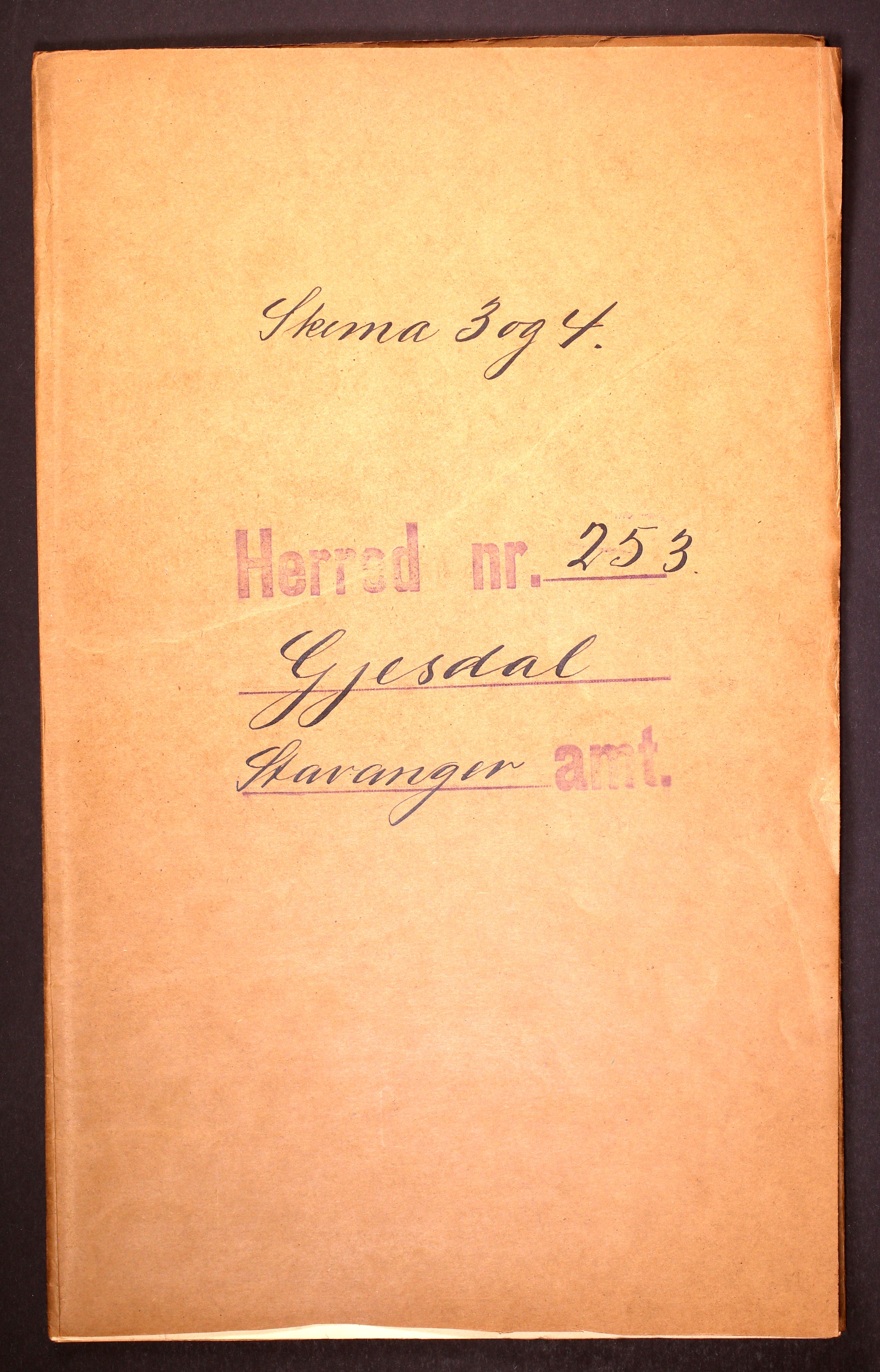 RA, Folketelling 1910 for 1122 Gjesdal herred, 1910, s. 1