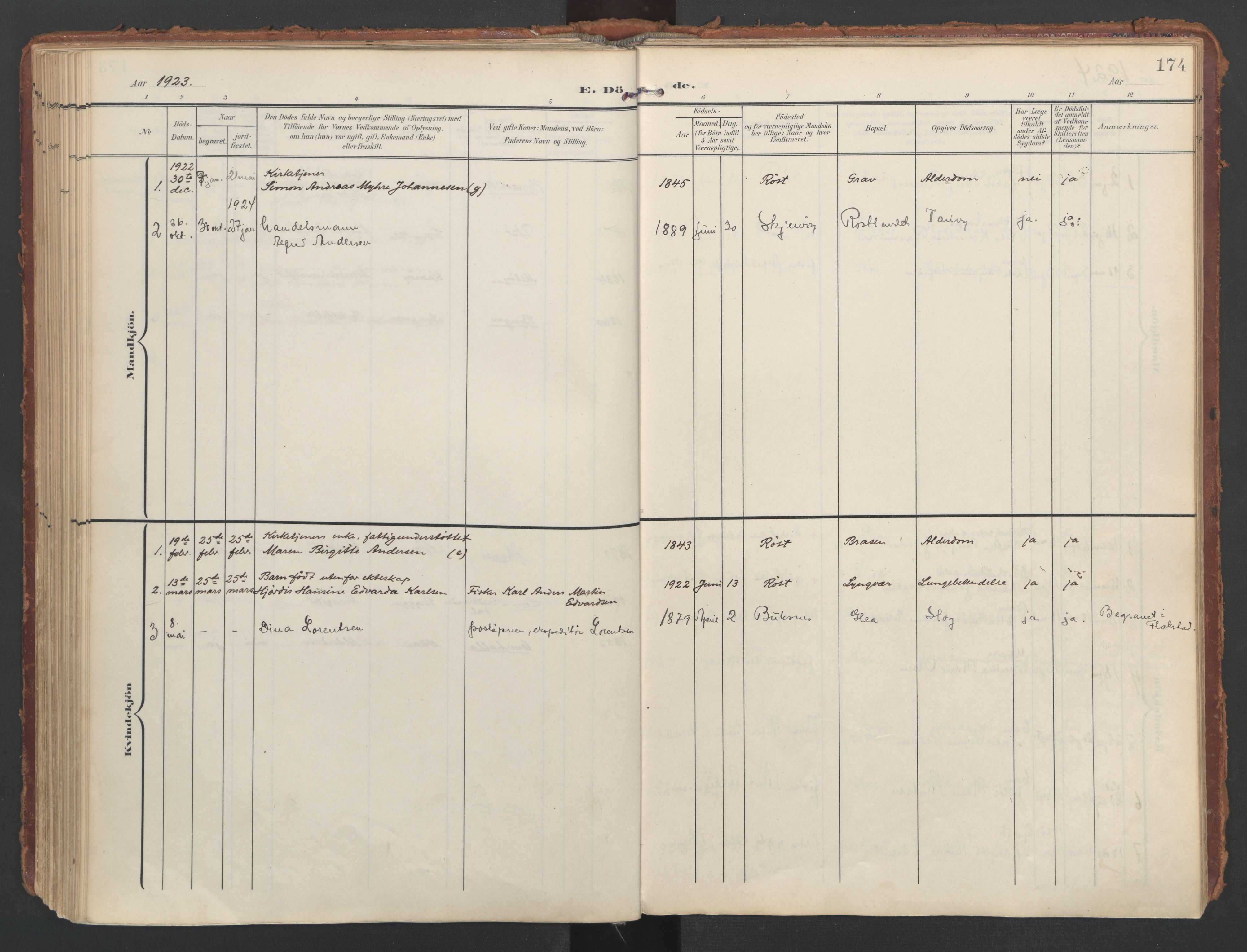 Ministerialprotokoller, klokkerbøker og fødselsregistre - Nordland, AV/SAT-A-1459/808/L0129: Ministerialbok nr. 808A02, 1903-1931, s. 174