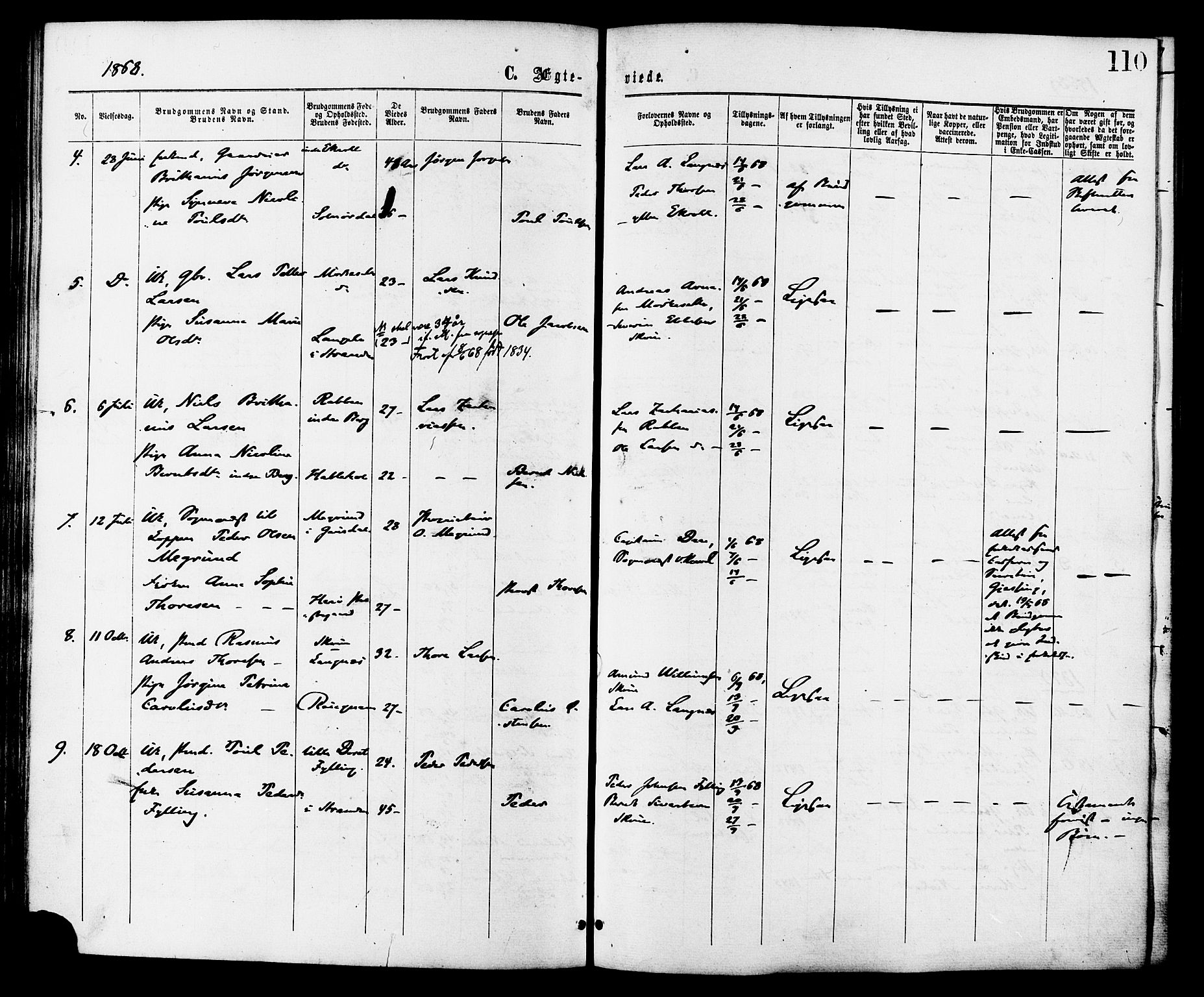 Ministerialprotokoller, klokkerbøker og fødselsregistre - Møre og Romsdal, AV/SAT-A-1454/524/L0355: Ministerialbok nr. 524A07, 1864-1879, s. 110