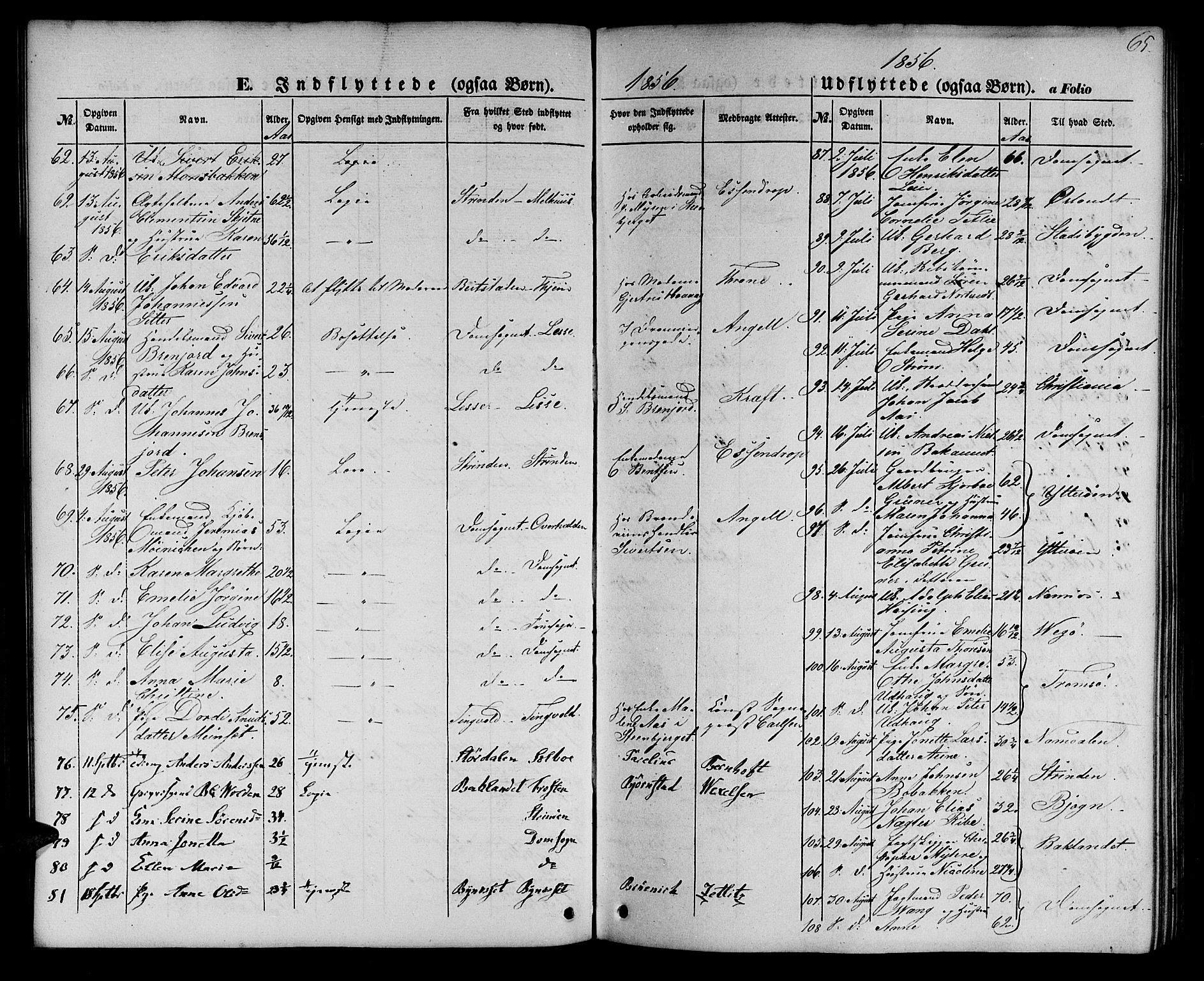 Ministerialprotokoller, klokkerbøker og fødselsregistre - Sør-Trøndelag, SAT/A-1456/602/L0113: Ministerialbok nr. 602A11, 1849-1861, s. 65