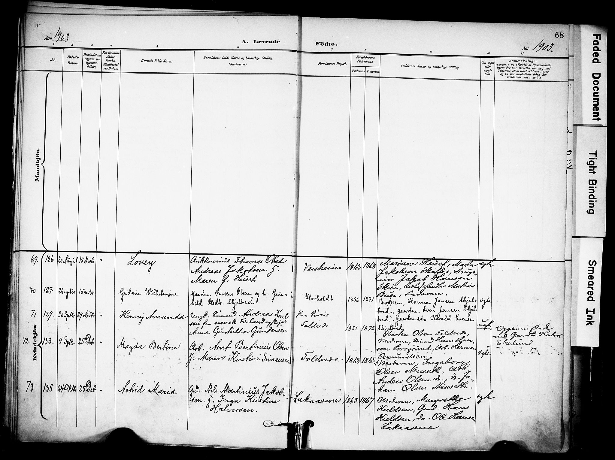 Solum kirkebøker, AV/SAKO-A-306/F/Fa/L0011: Ministerialbok nr. I 11, 1898-1909, s. 68