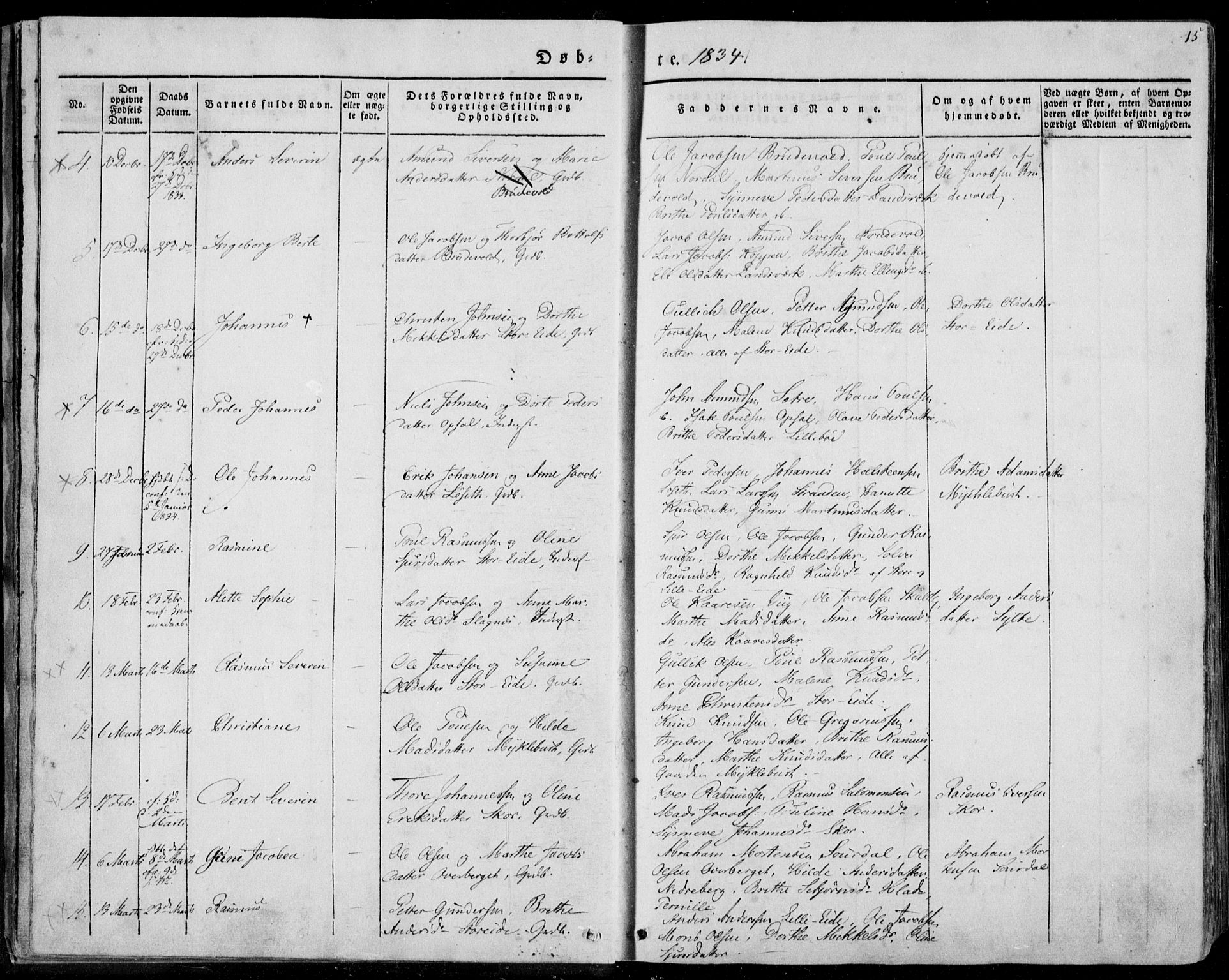 Ministerialprotokoller, klokkerbøker og fødselsregistre - Møre og Romsdal, AV/SAT-A-1454/501/L0005: Ministerialbok nr. 501A05, 1831-1844, s. 15