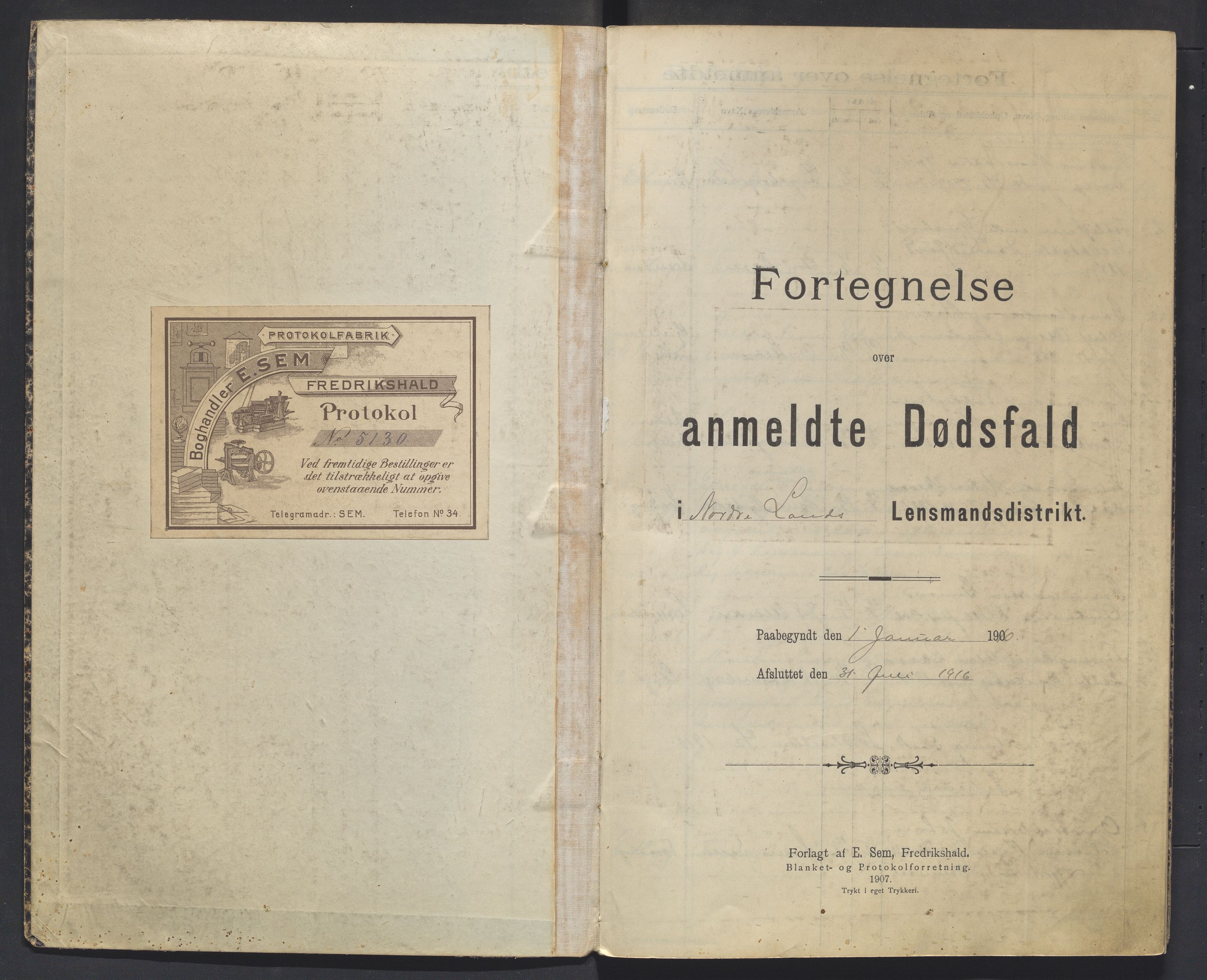 Nordre Land lensmannskontor, SAH/LON-013/H/Ha/Haa/L0001/0002: Dødsfallsprotokoller / Dødsfallsprotokoll, 1910-1916