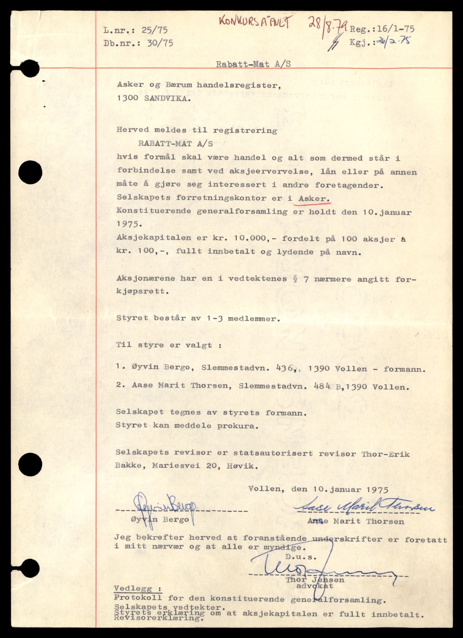 Asker og Bærum tingrett, AV/SAT-A-10379/K/Kb/Kba/L0044: Aksjeselskap Asker, R - T, 1890-1989, s. 1