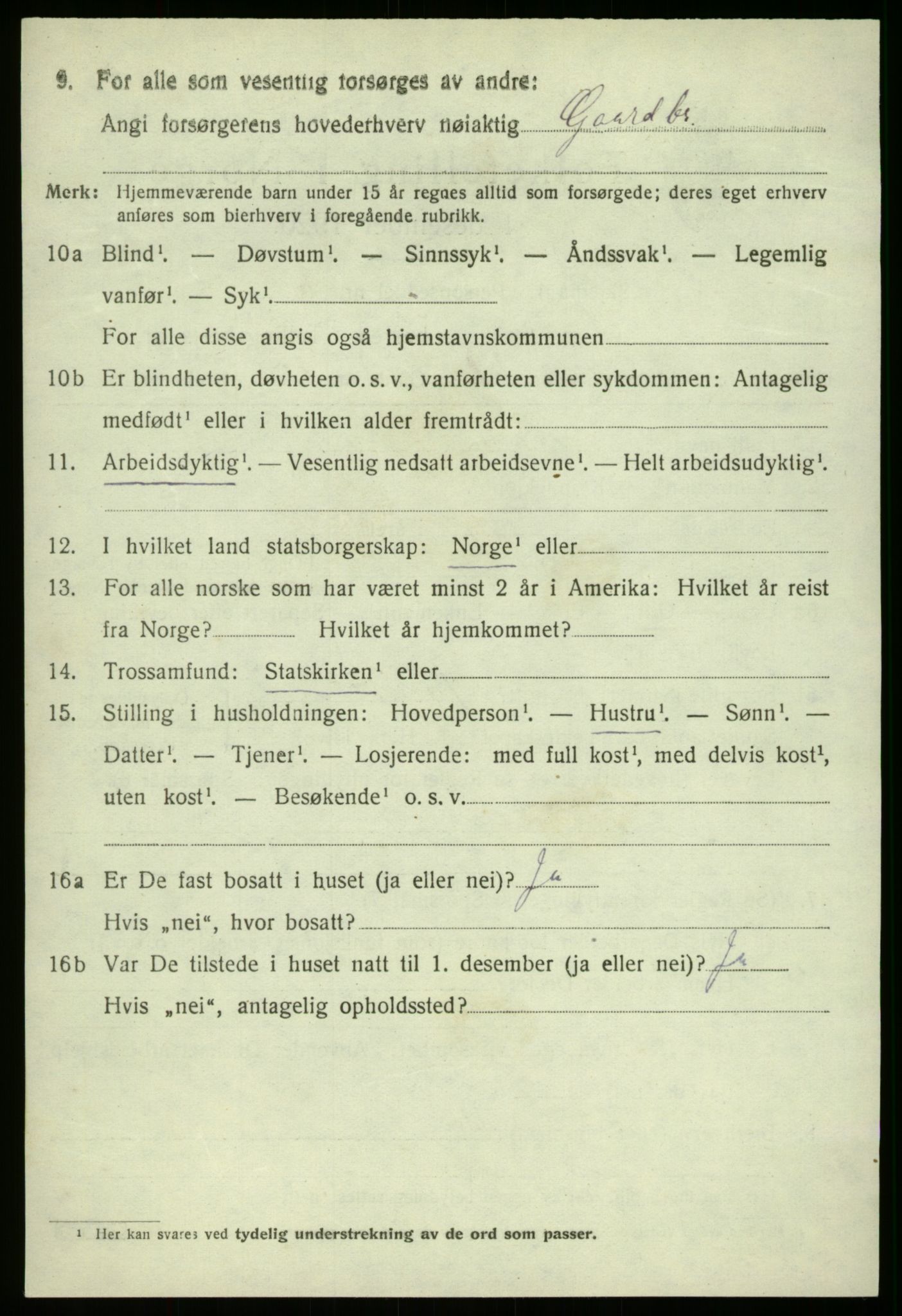 SAB, Folketelling 1920 for 1250 Haus herred, 1920, s. 5788