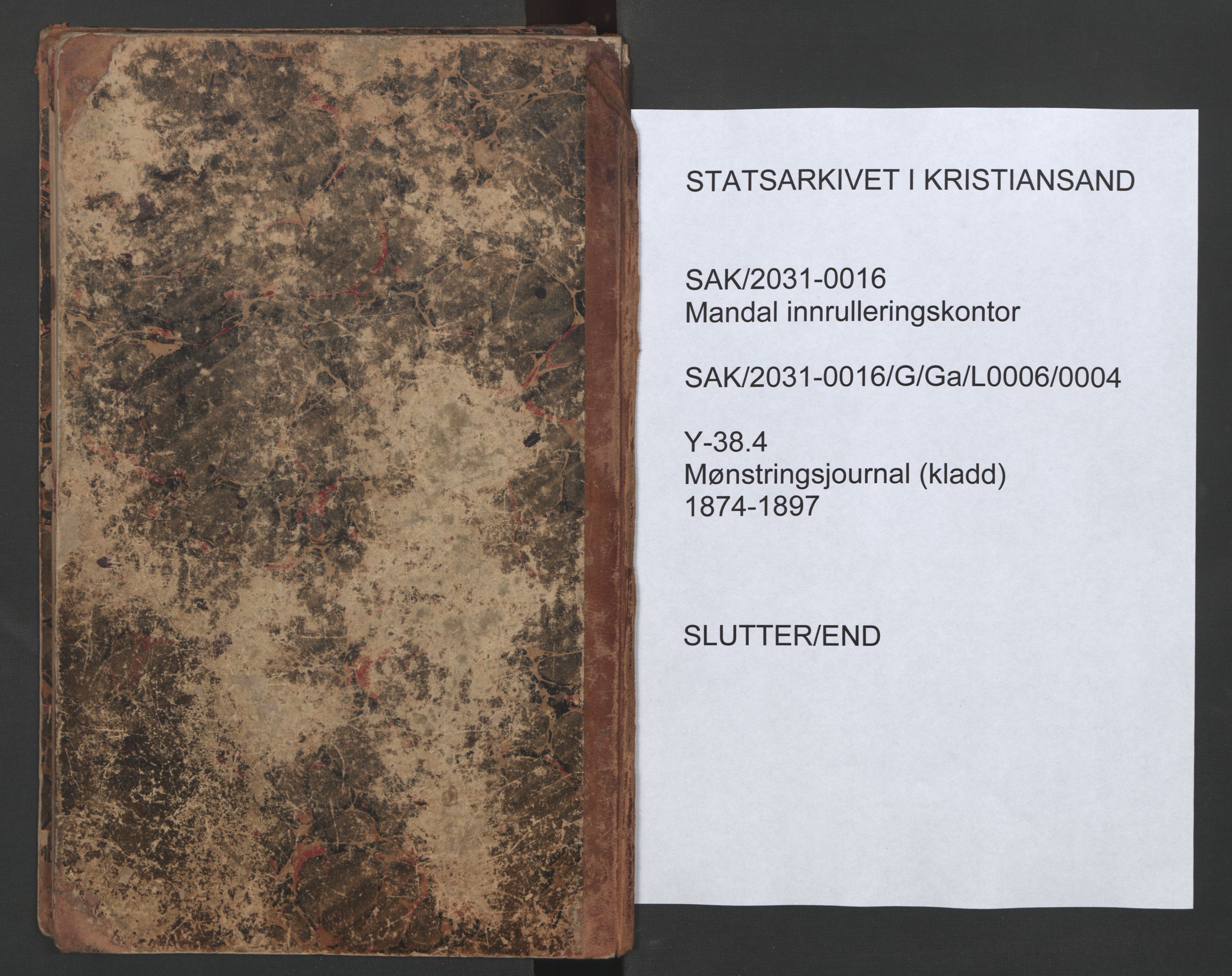 Mandal mønstringskrets, SAK/2031-0016/G/Ga/L0006/0004: Mønstring, Y-38 / Mønstringsjournal (kladd), 1874-1897, s. 82