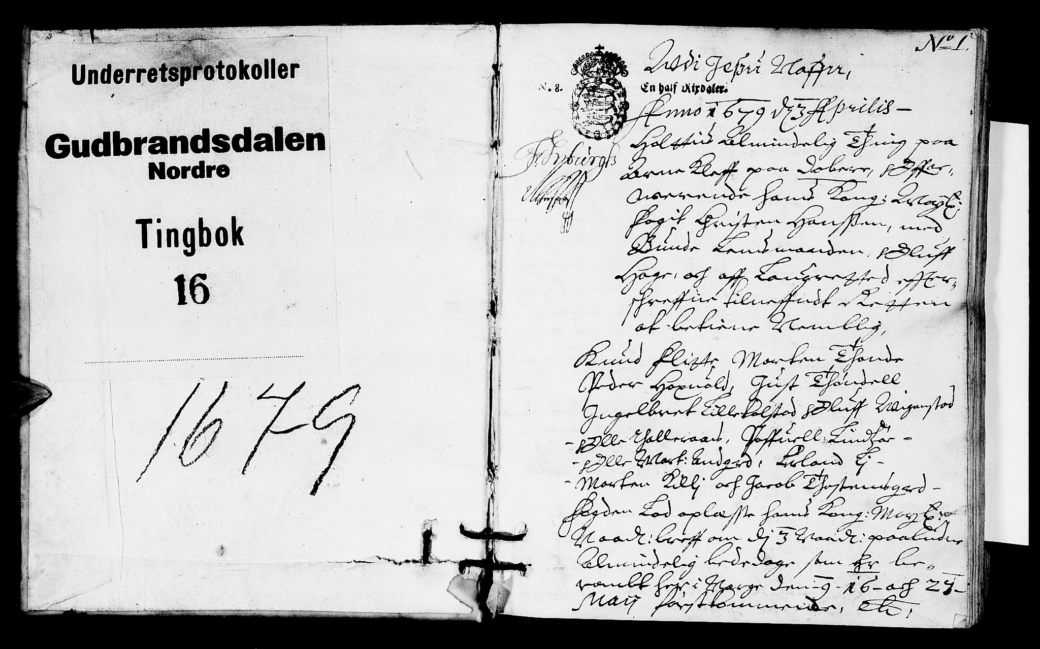 Sorenskriverier i Gudbrandsdalen, SAH/TING-036/G/Gb/Gba/L0015: Tingbok - Nord-Gudbrandsdal, 1679, s. 0b-1a