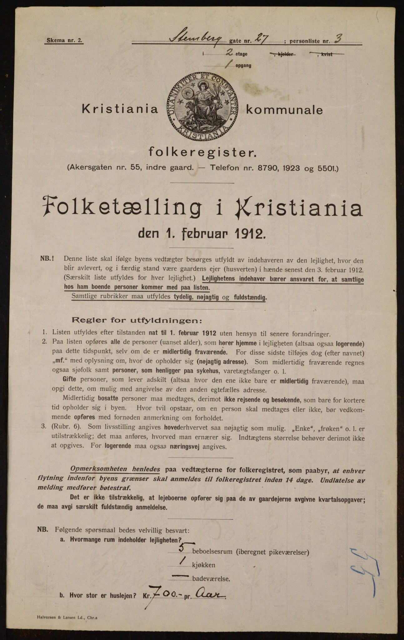 OBA, Kommunal folketelling 1.2.1912 for Kristiania, 1912, s. 102178