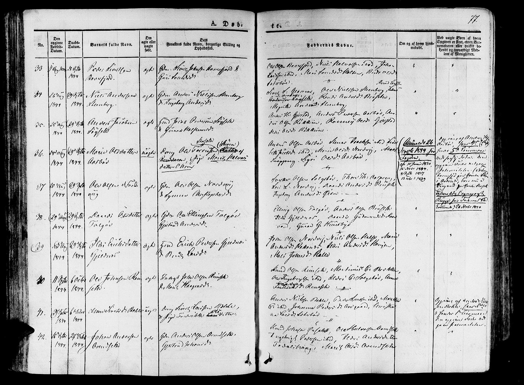 Ministerialprotokoller, klokkerbøker og fødselsregistre - Møre og Romsdal, AV/SAT-A-1454/592/L1024: Ministerialbok nr. 592A03 /1, 1831-1849, s. 77