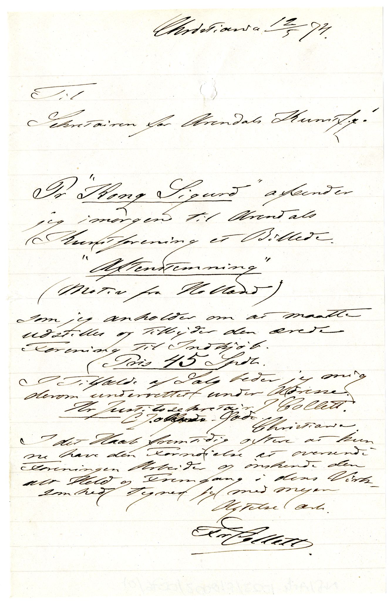 Diderik Maria Aalls brevsamling, NF/Ark-1023/F/L0002: D.M. Aalls brevsamling. B - C, 1799-1889, s. 376