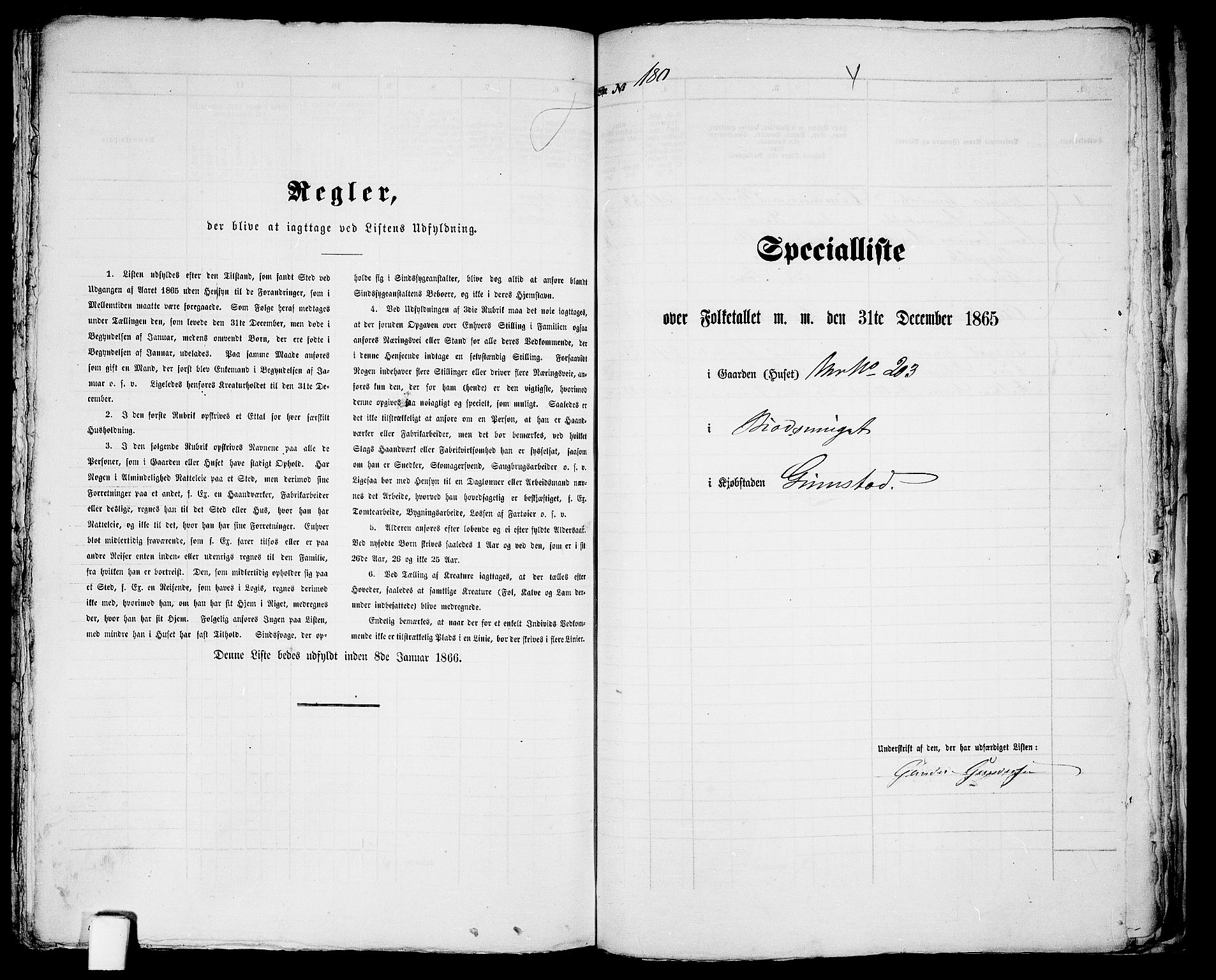 RA, Folketelling 1865 for 0904B Fjære prestegjeld, Grimstad kjøpstad, 1865, s. 366